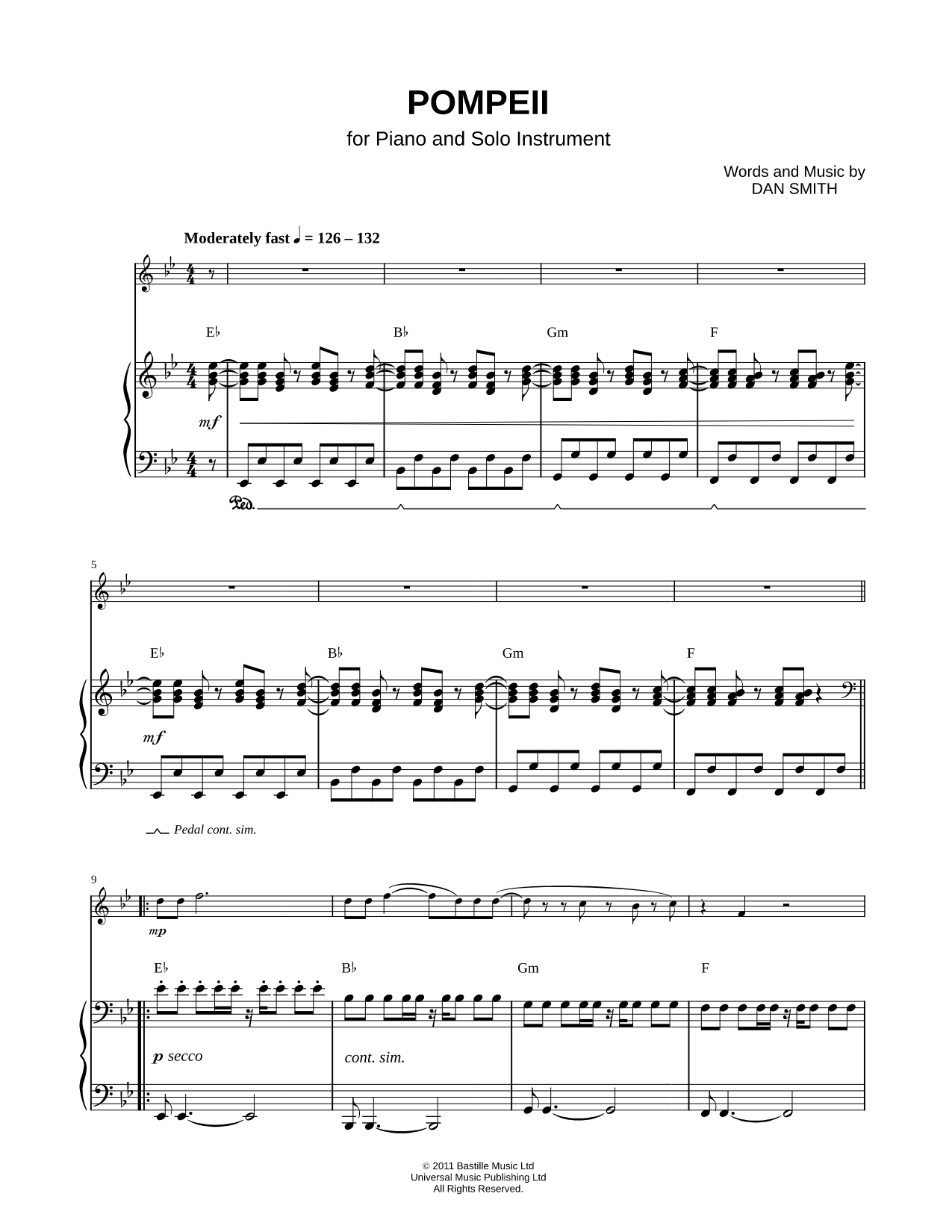 Pompeii - Piano Accompaniment