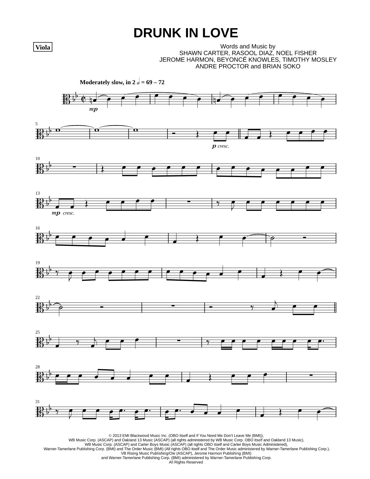 Drunk in Love - Viola