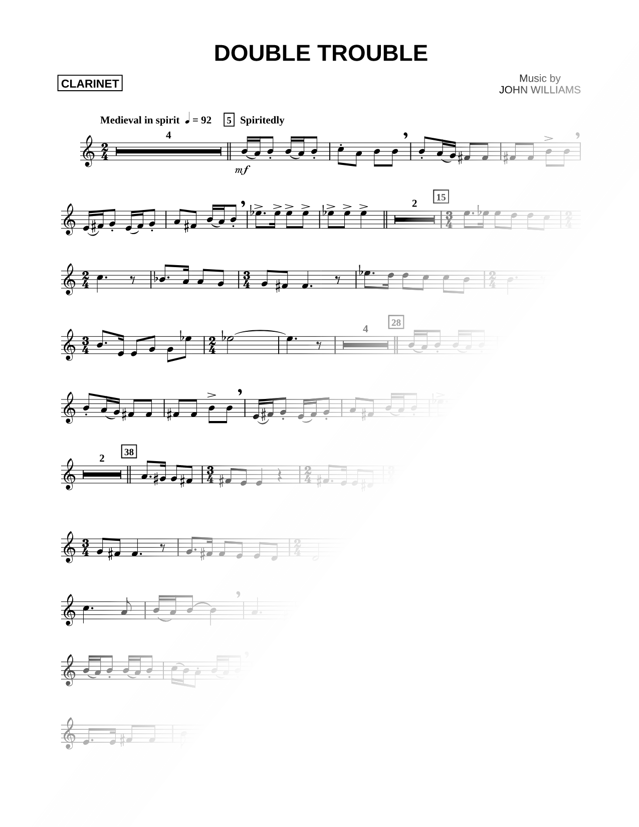Double Trouble - Clarinet