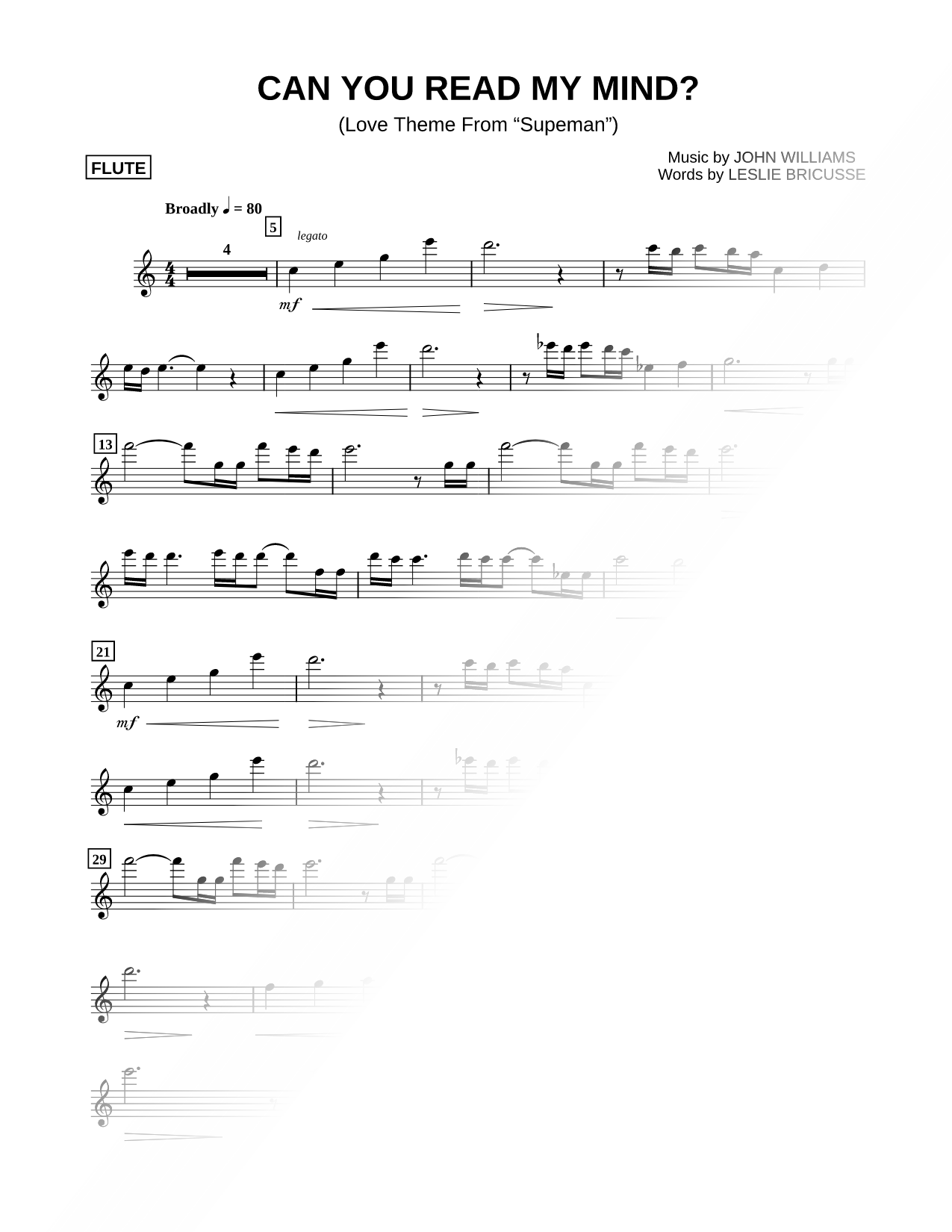 Can You Read My Mind? - Flute
