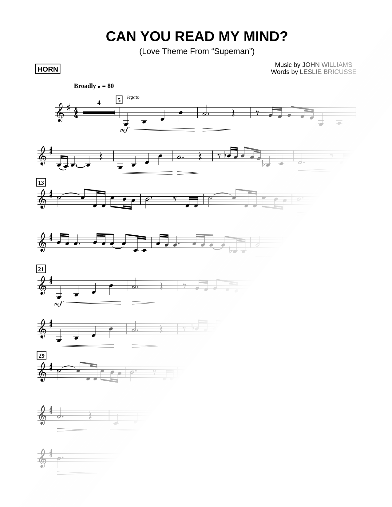 Can You Read My Mind? - French Horn