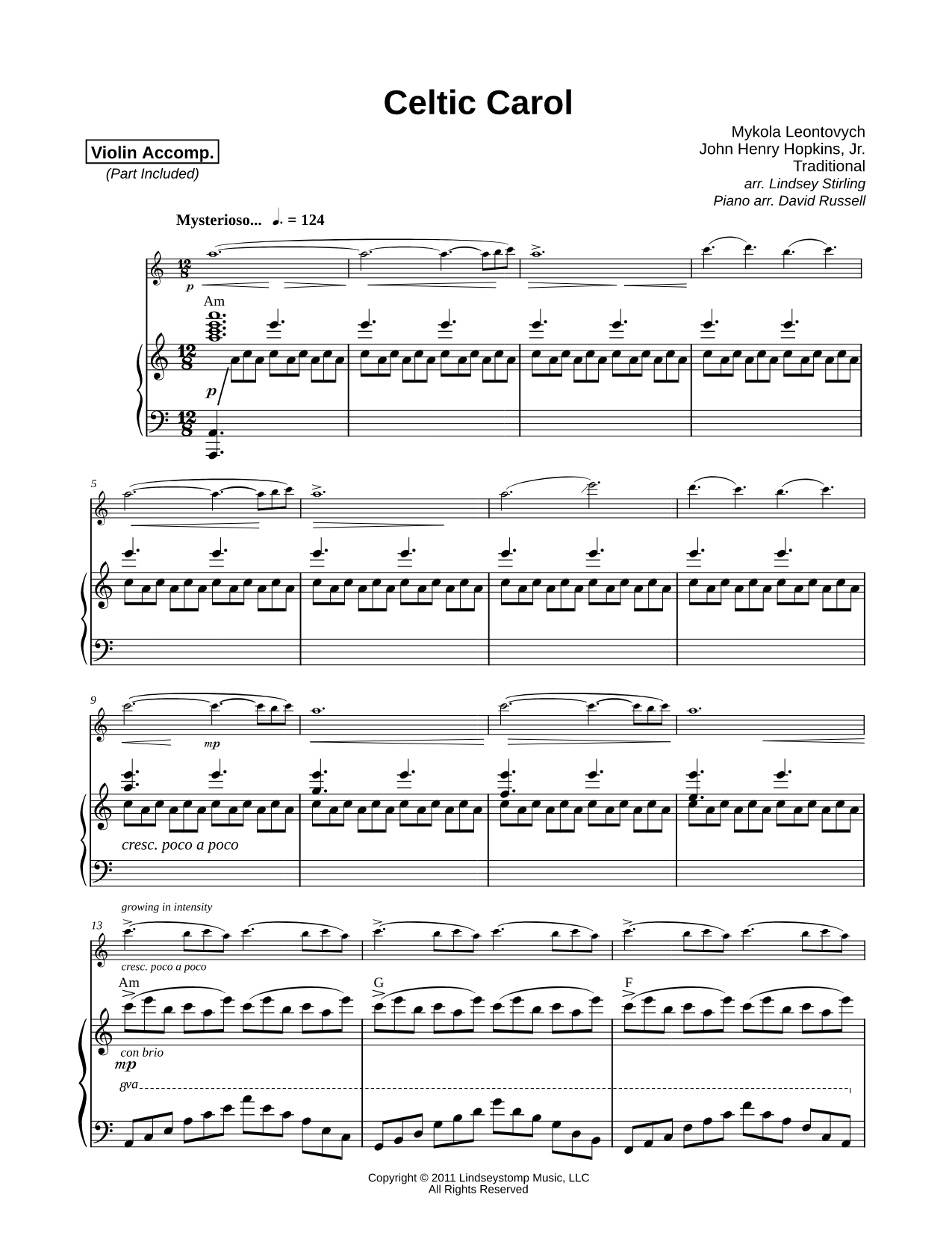 Celtic Carol - Violin & Piano