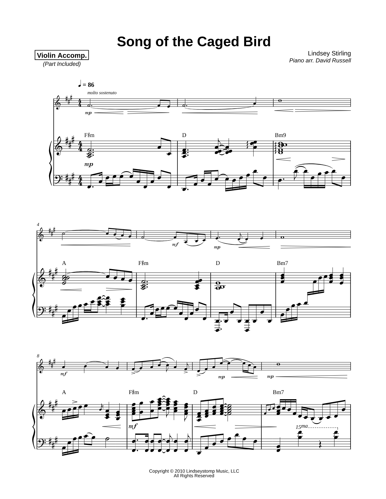 Song of the Caged Bird - Violin & Piano