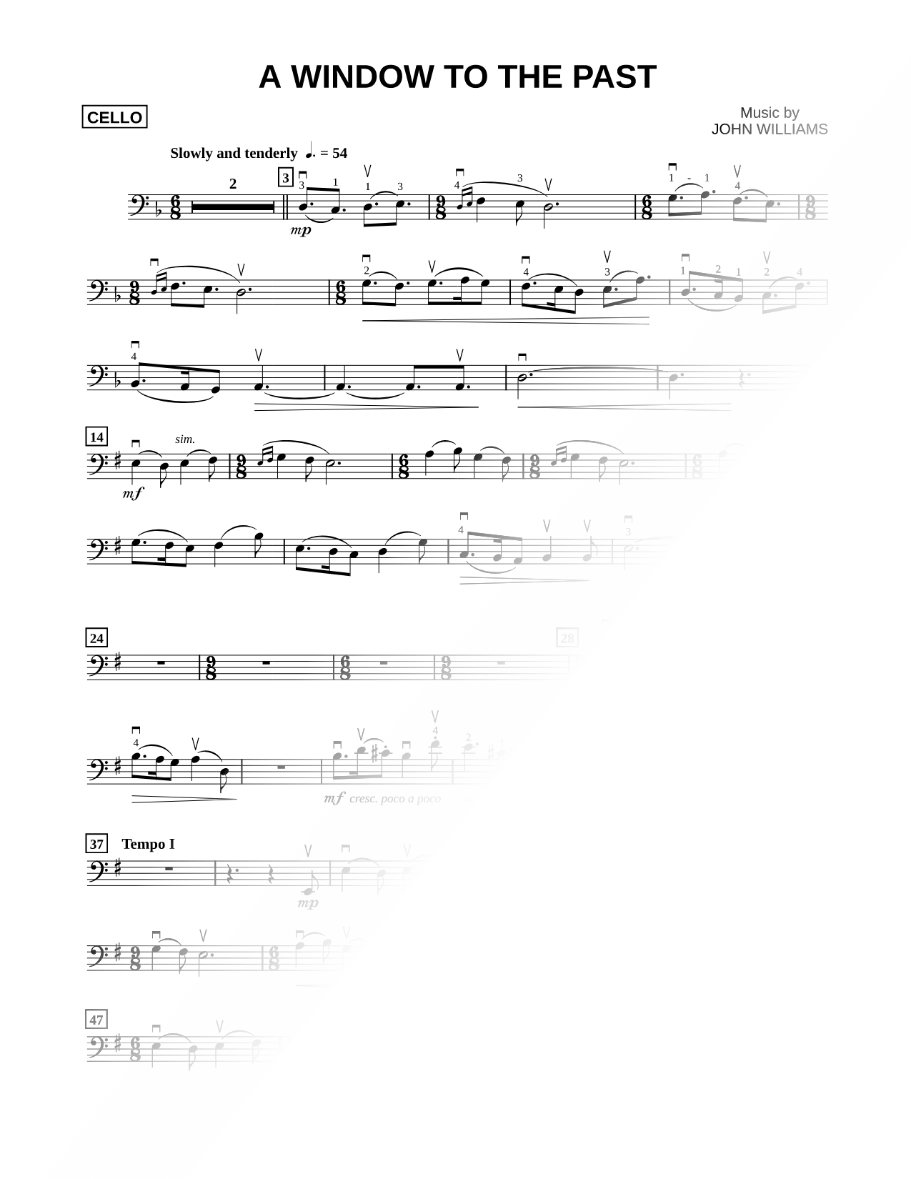 A Window To the Past - Cello