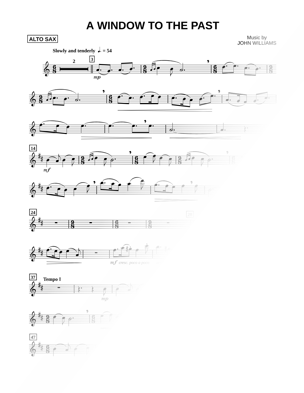 A Window To the Past - Alto Saxophone