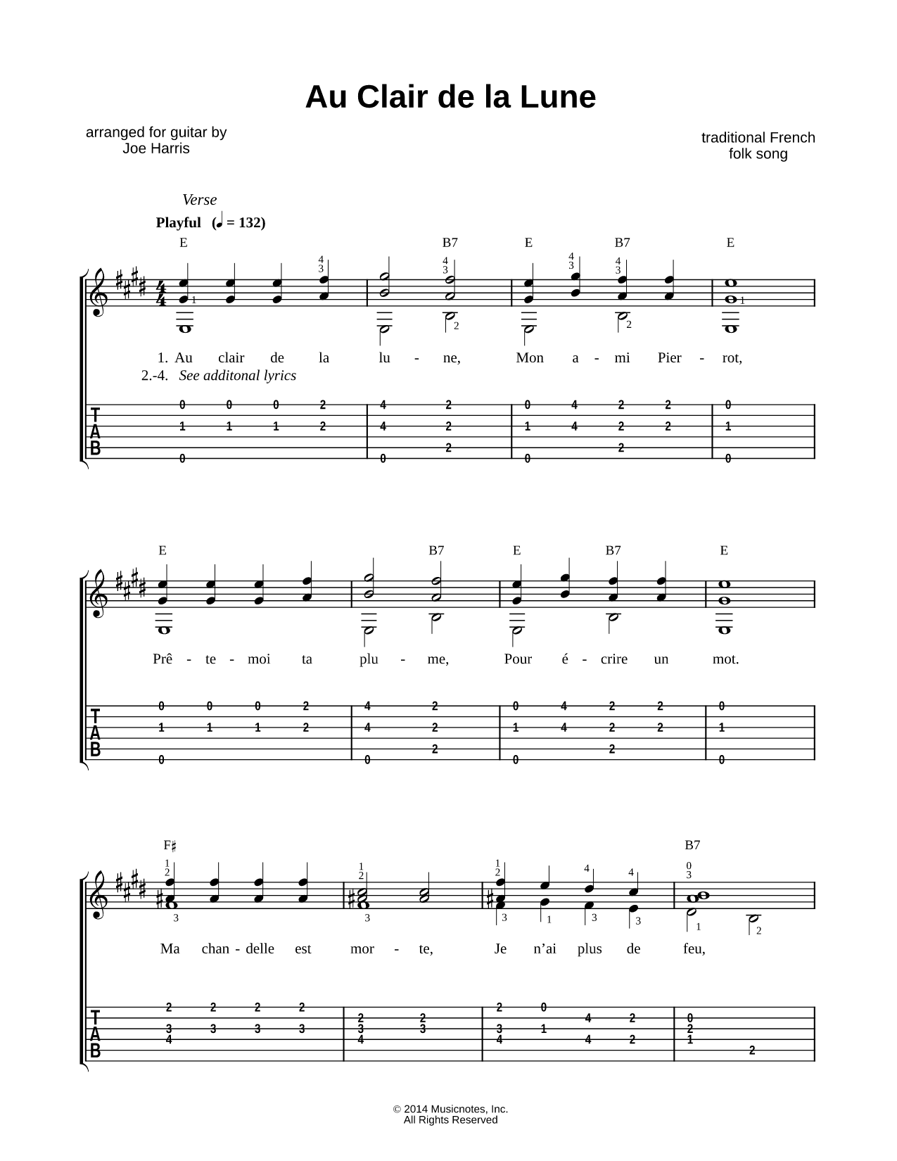 Au Clair de la Lune
