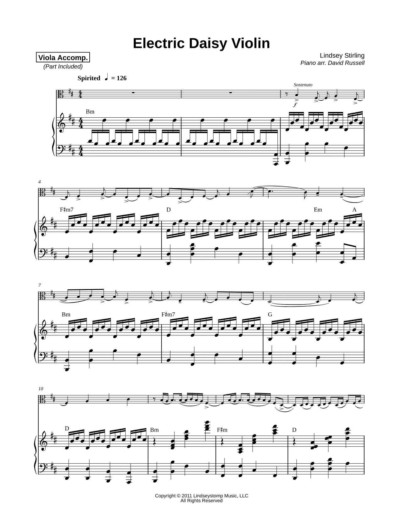 Electric Daisy Violin - Viola & Piano