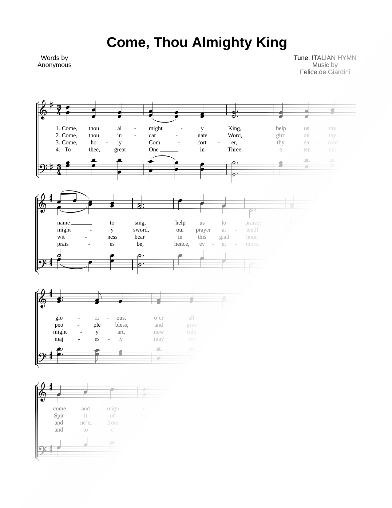 Come, Thou Almighty King
