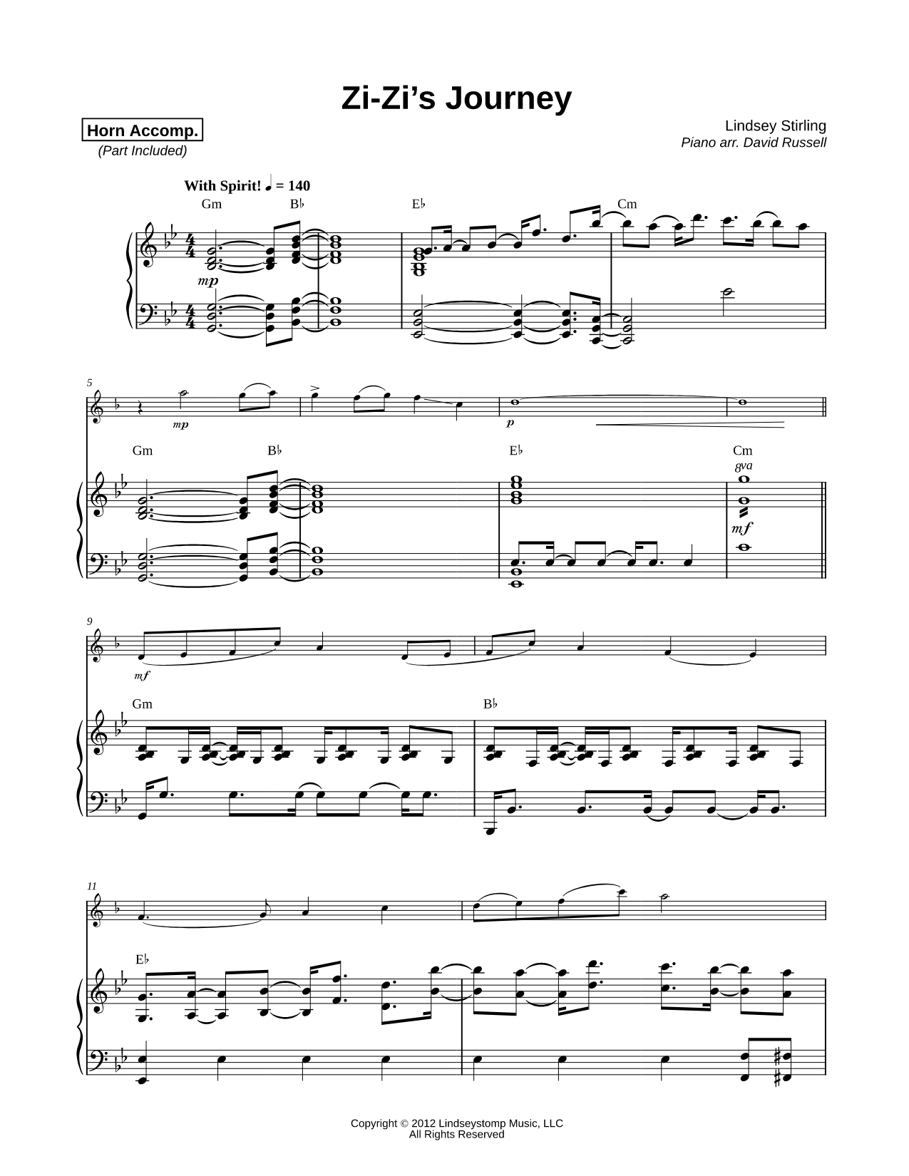 Zi-Zi's Journey - French Horn & Piano
