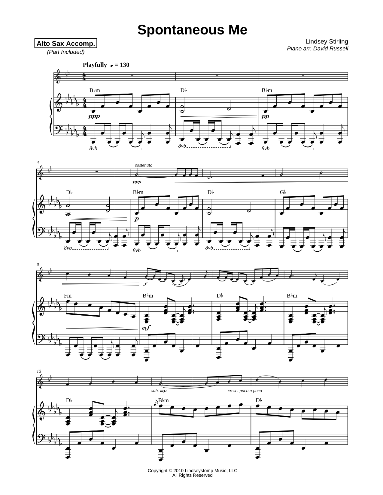 Spontaneous Me - Alto Saxophone & Piano