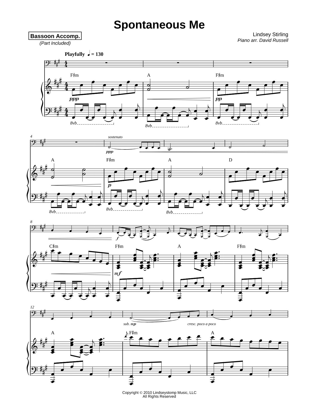 Spontaneous Me - Bassoon & Piano