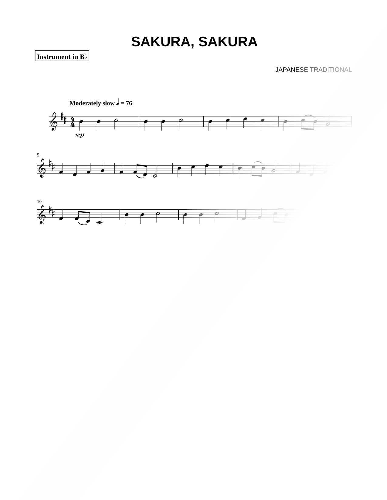 Sakura, Sakura - Bb Instrument