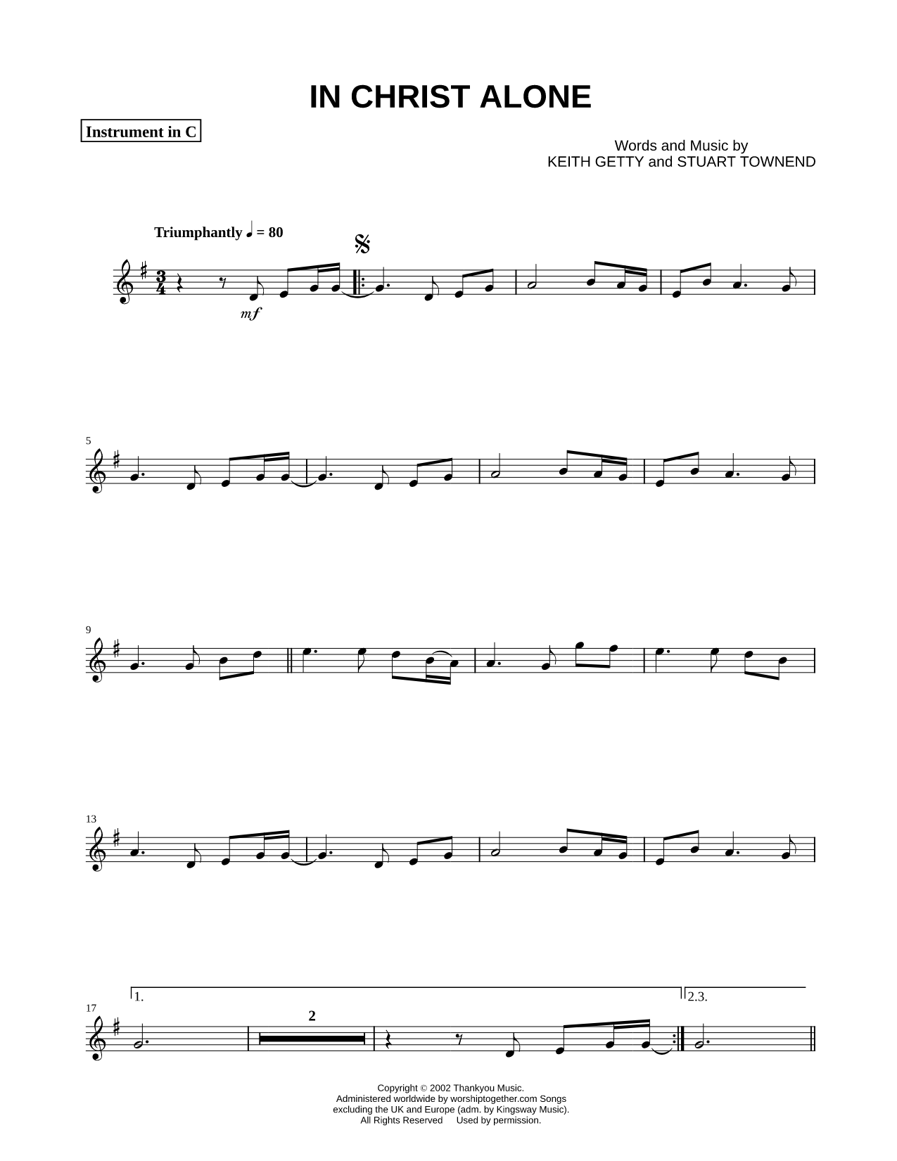In Christ Alone - C Instrument