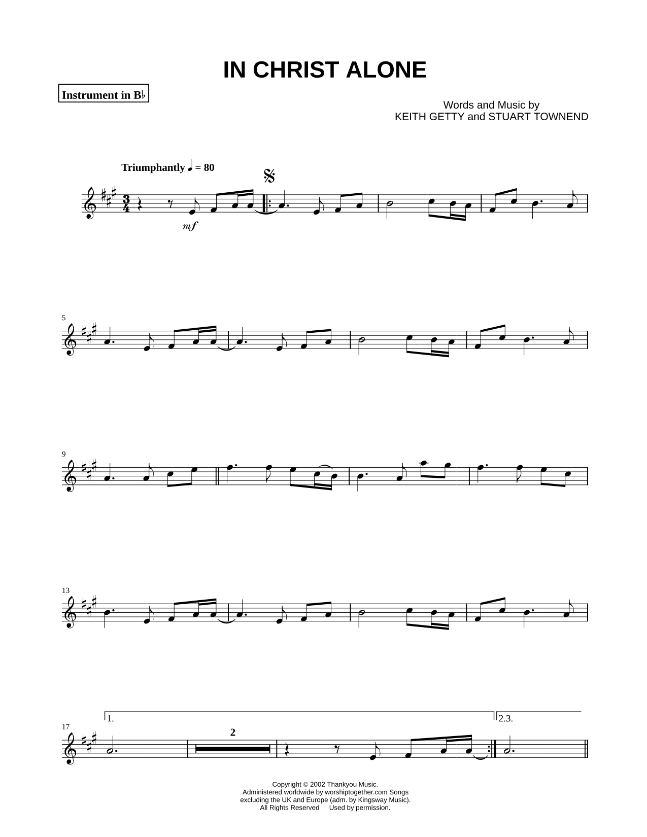 In Christ Alone - Bb Instrument