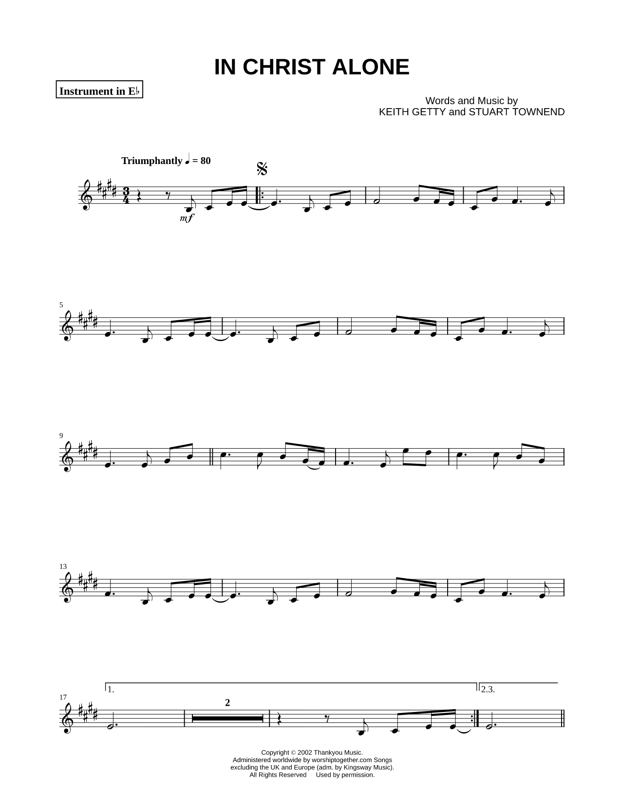 In Christ Alone - Eb Instrument