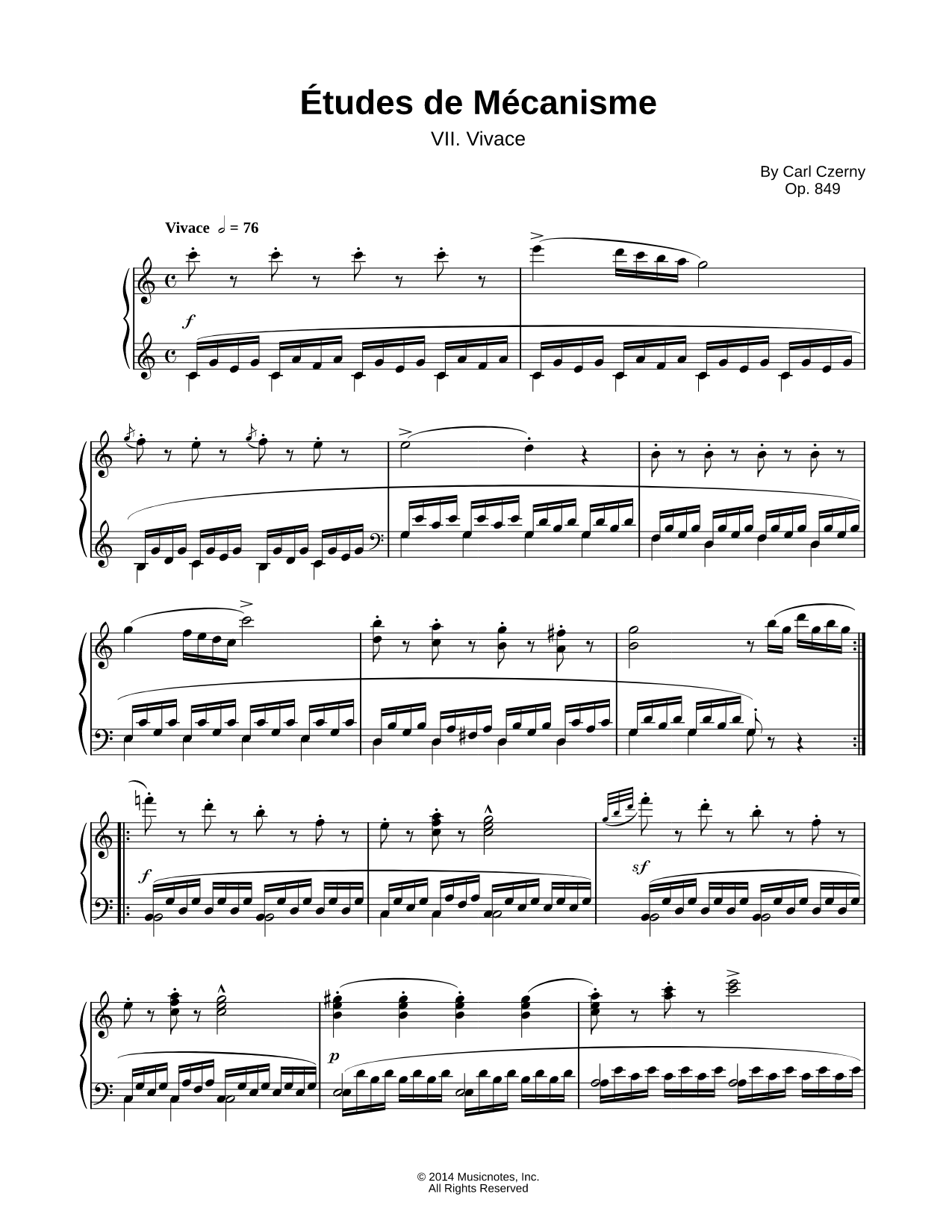 Etudes de Mecanisme: VII Vivace