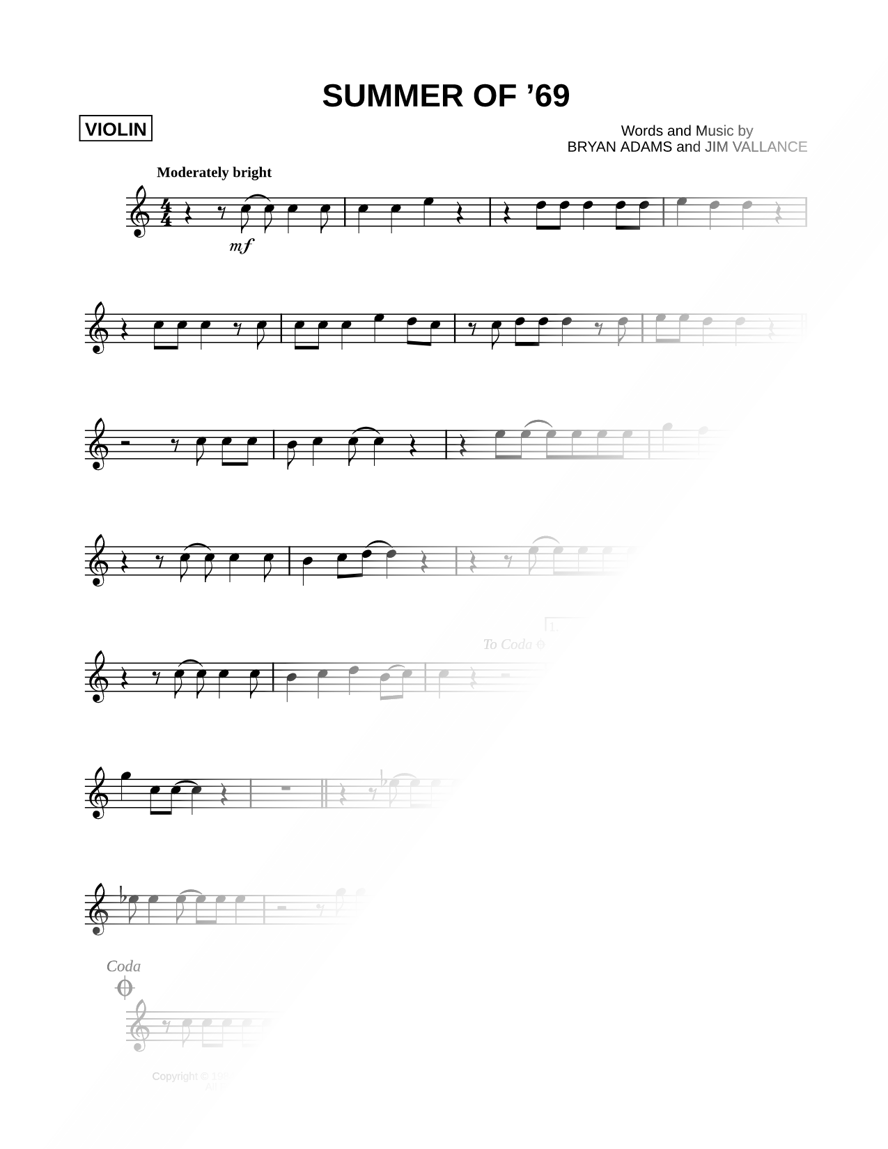 Summer of '69 - Violin