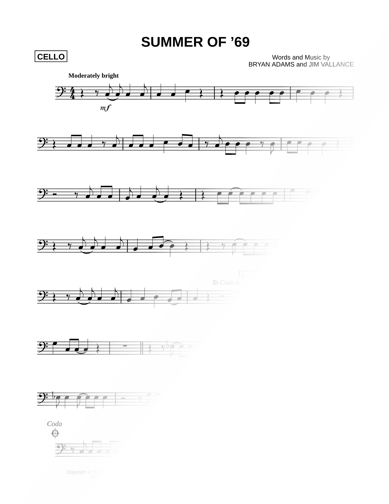 Summer of '69 - Cello
