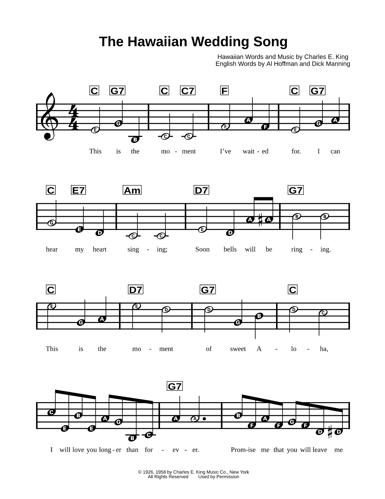 The Hawaiian Wedding Song