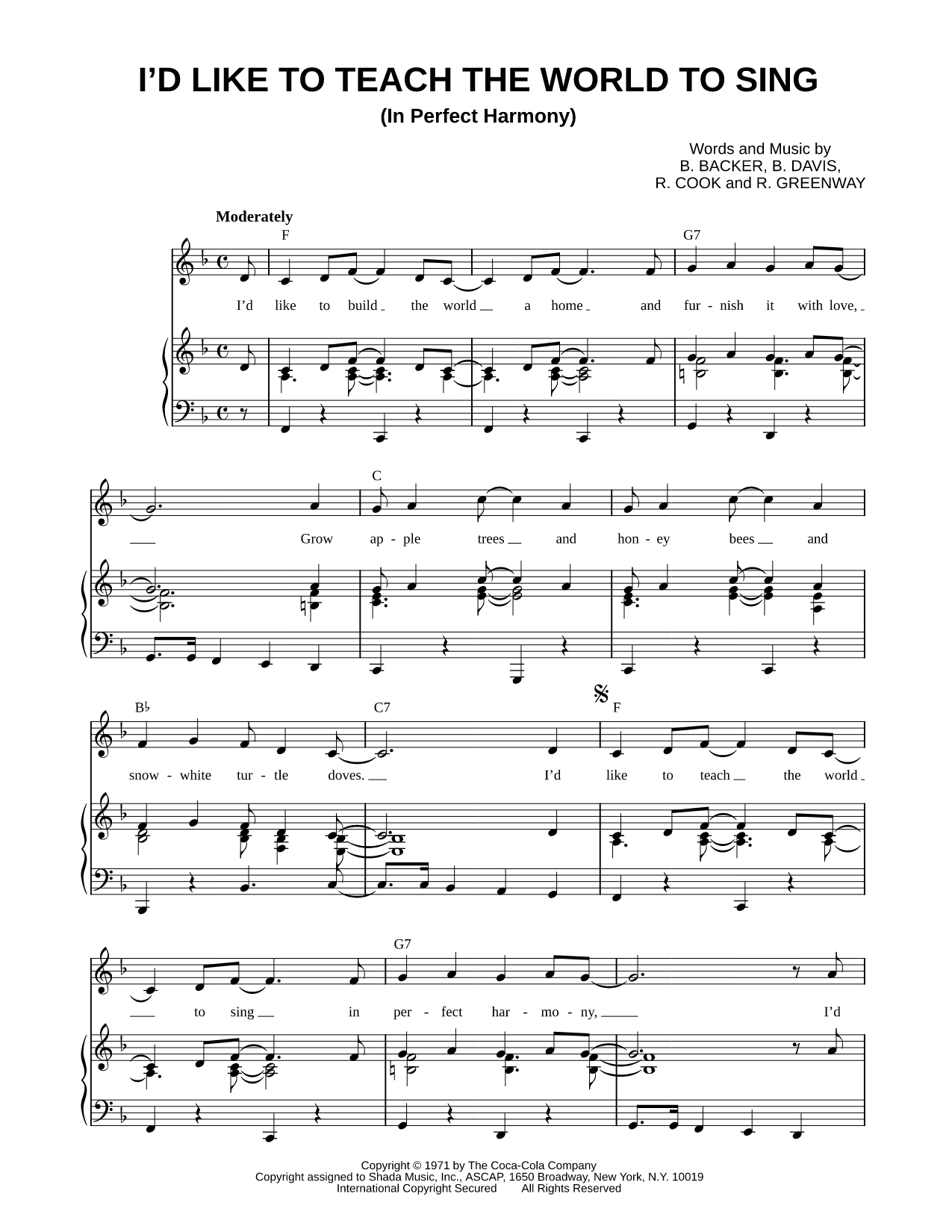 I'd Like To Teach the World To Sing