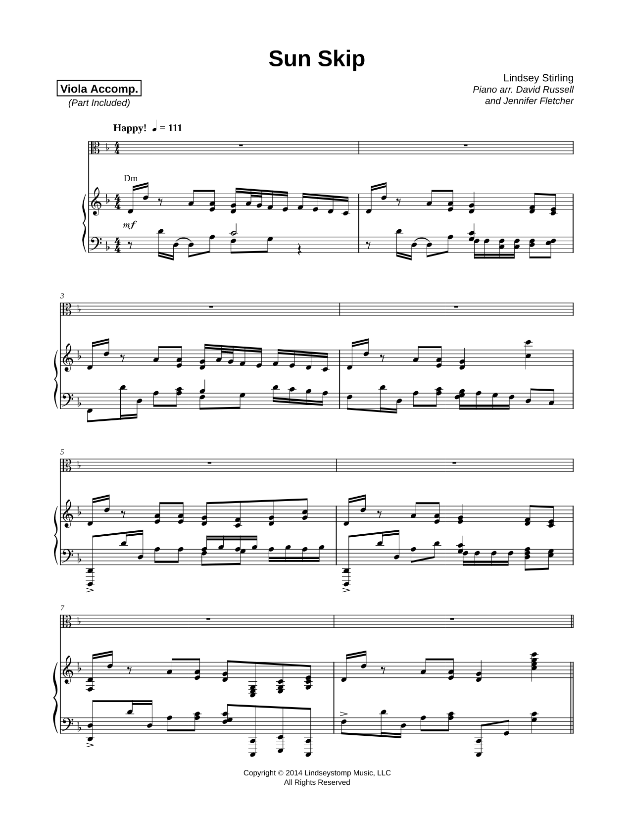Sun Skip - Viola & Piano
