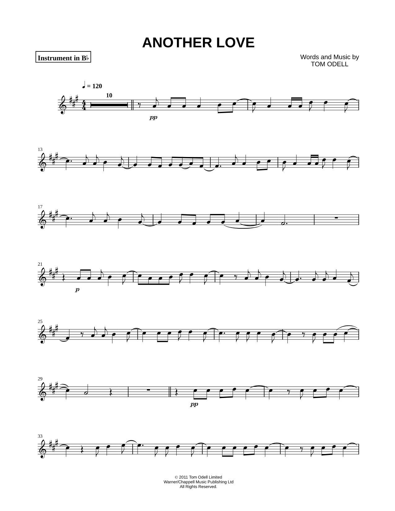 Another Love - Bb Instrument