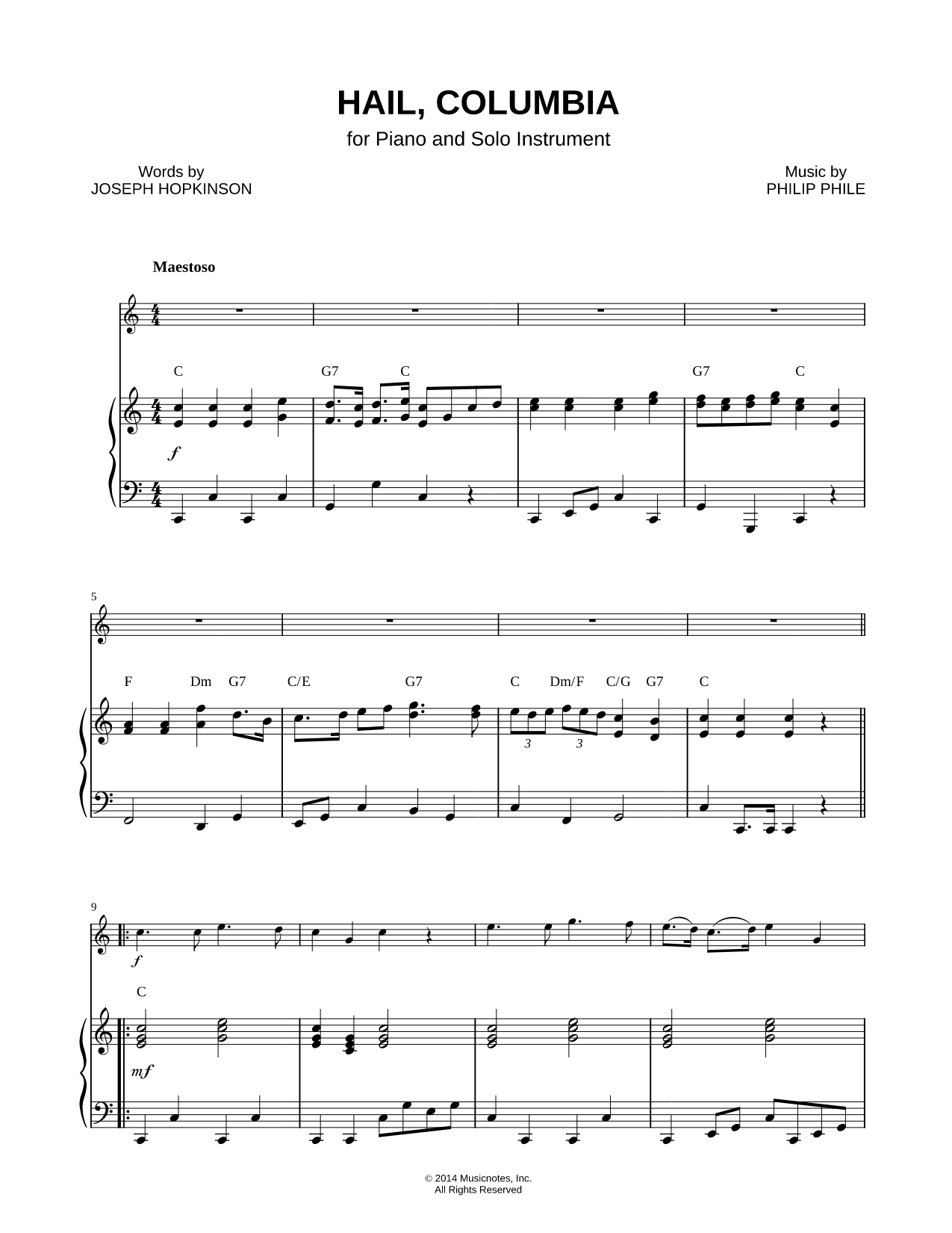 Hail, Columbia! - Piano Accompaniment