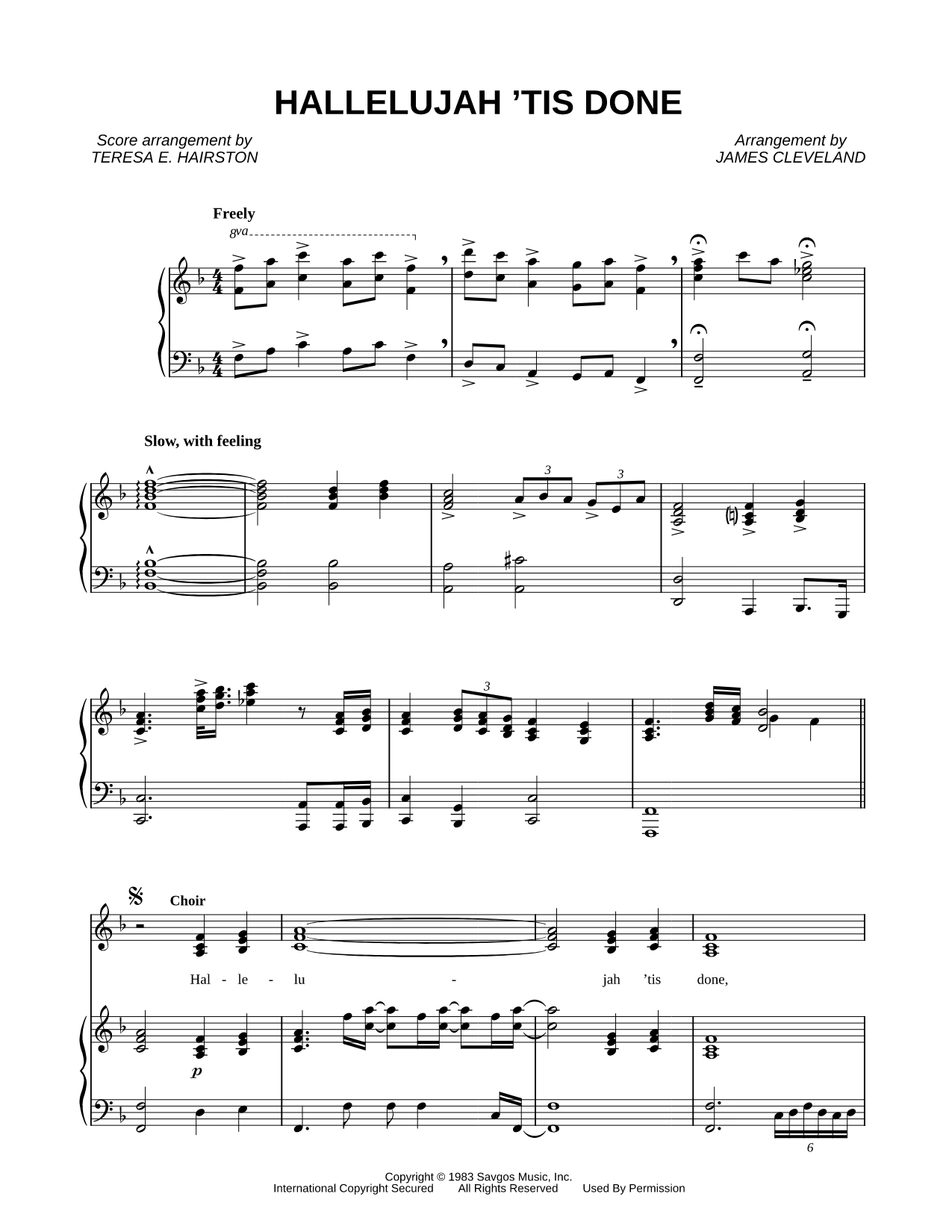 Hallelujah 'Tis Done