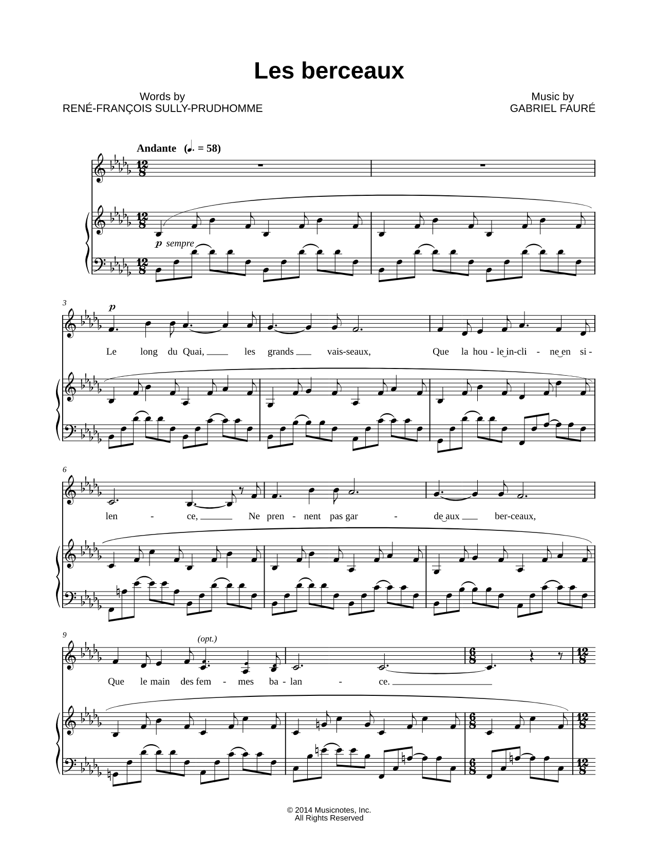 Les berceaux, Op. 23: No. 1