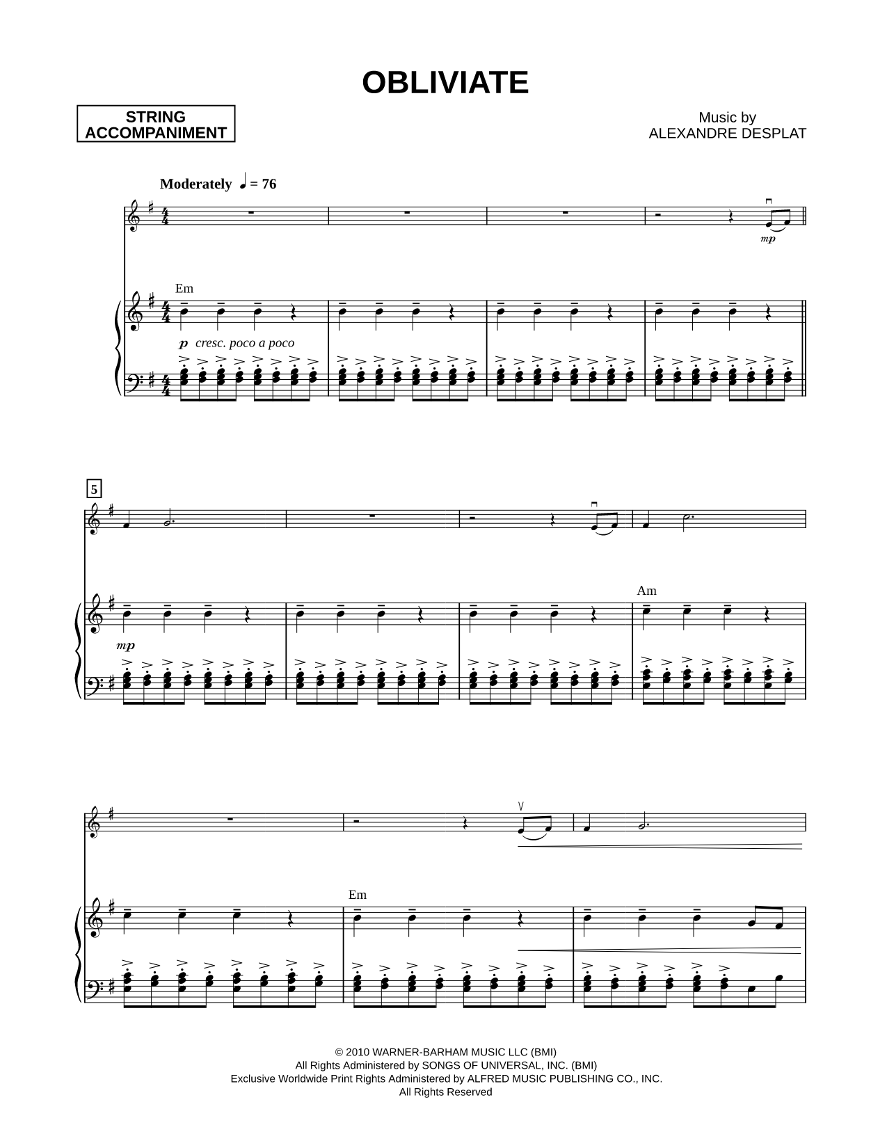 Obliviate - Piano Accompaniment (Strings)