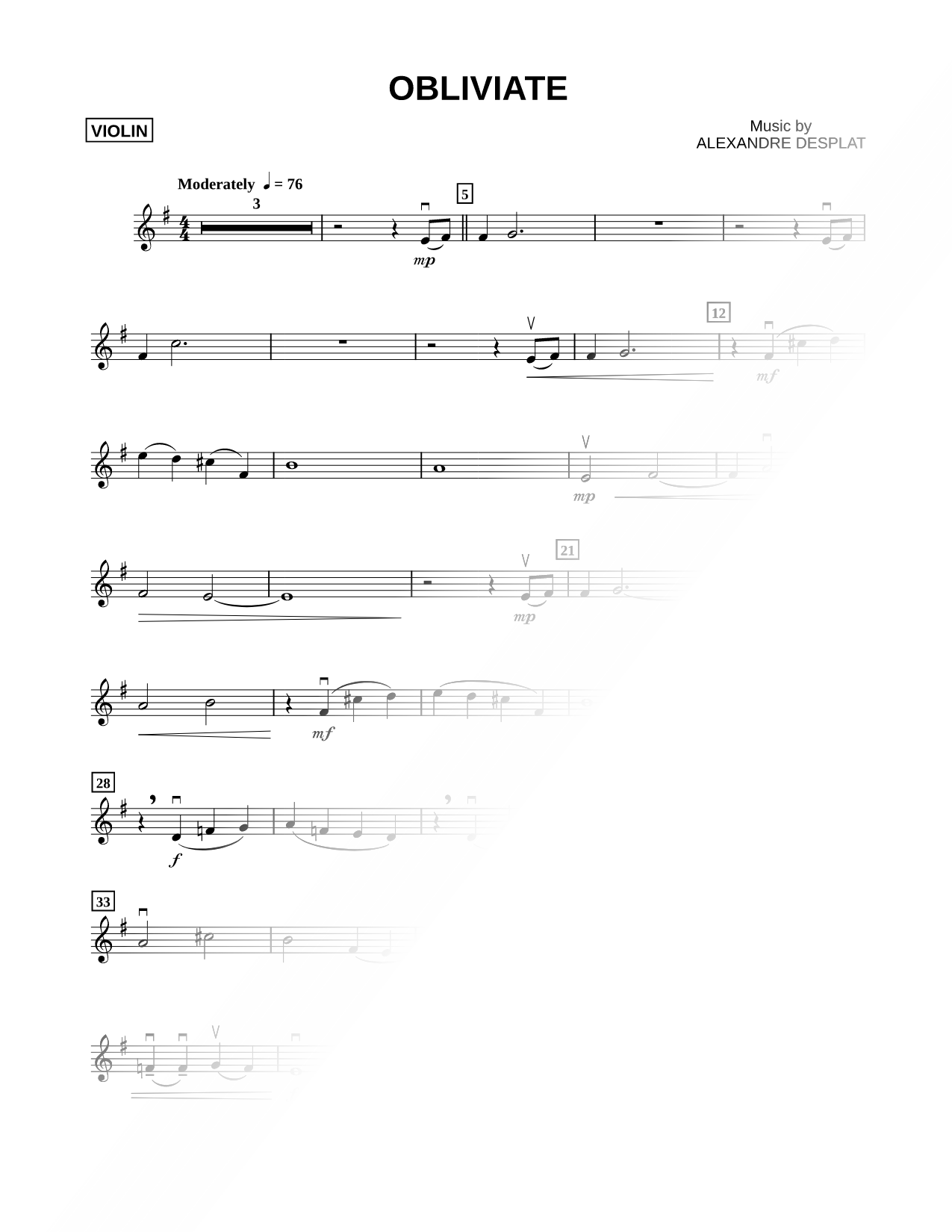 Obliviate - Violin