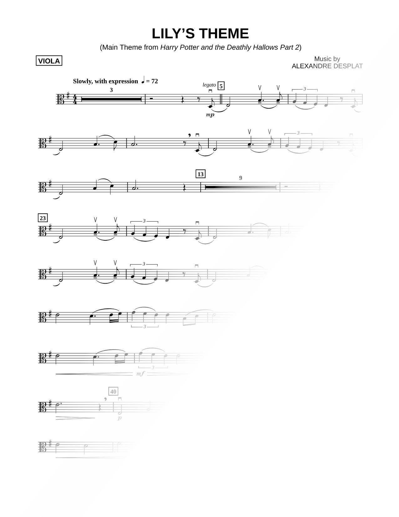 Lily's Theme - Viola