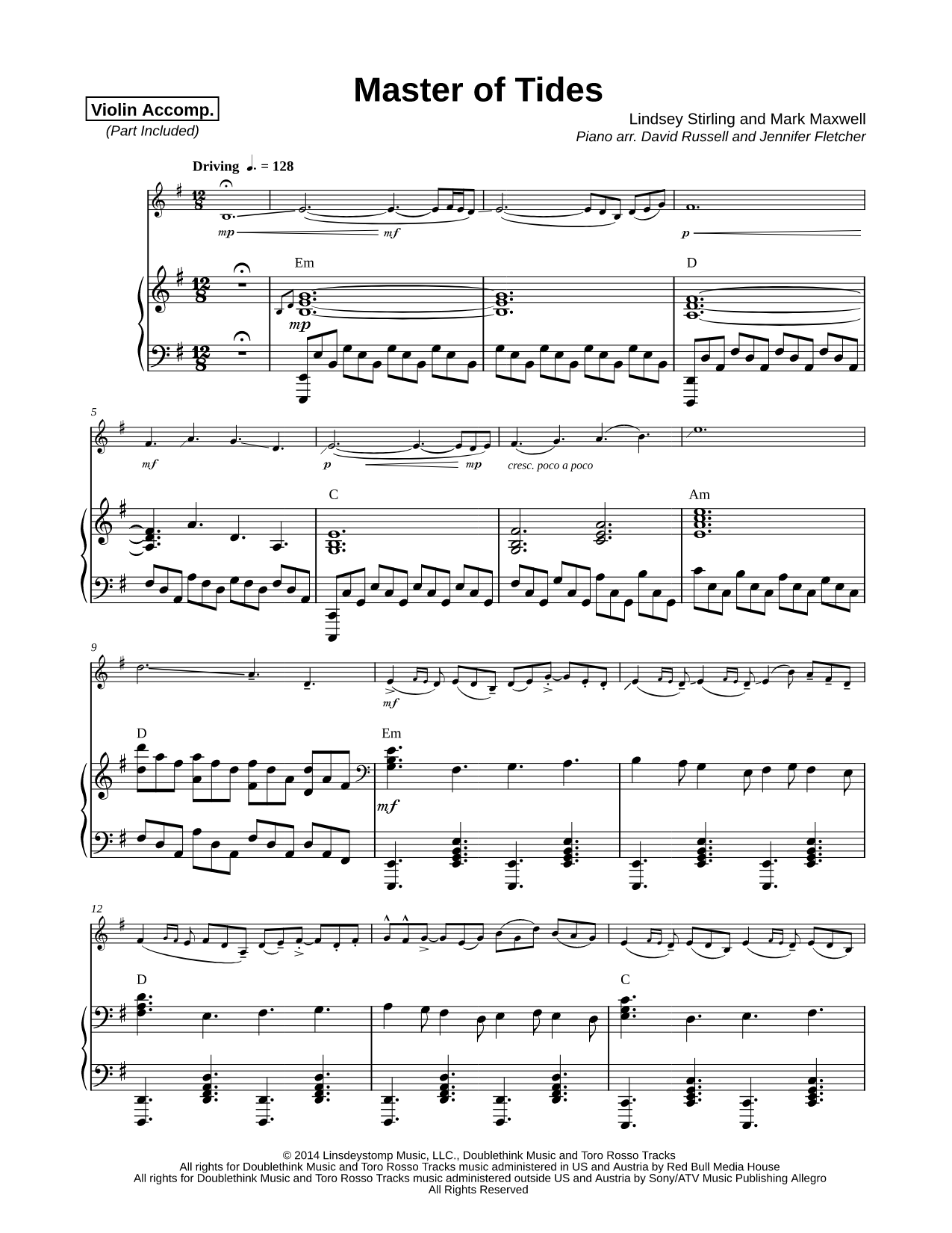 Master of Tides - Violin & Piano