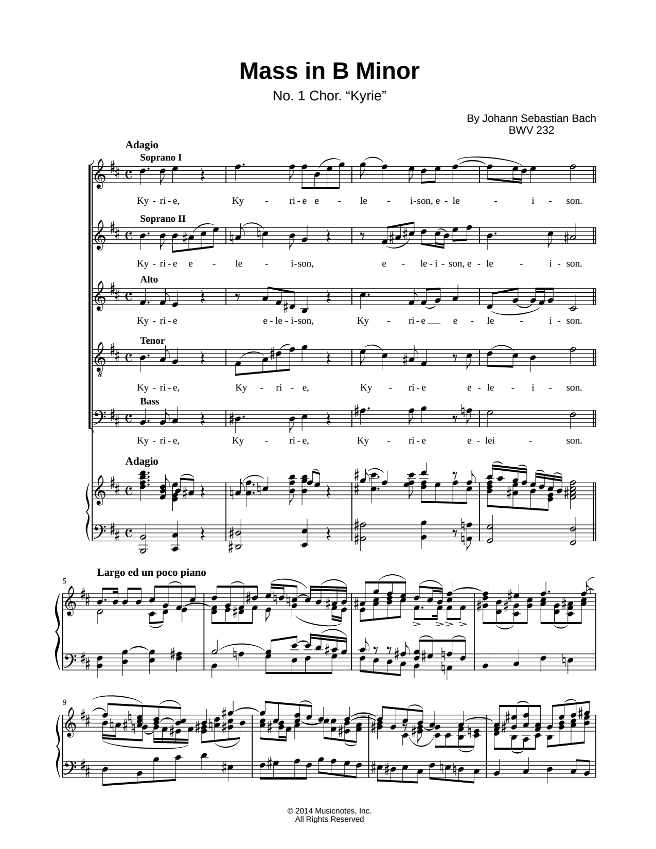 Mass in B Minor: I. Kyrie and Gloria: 1. Kyrie eleison (1st)