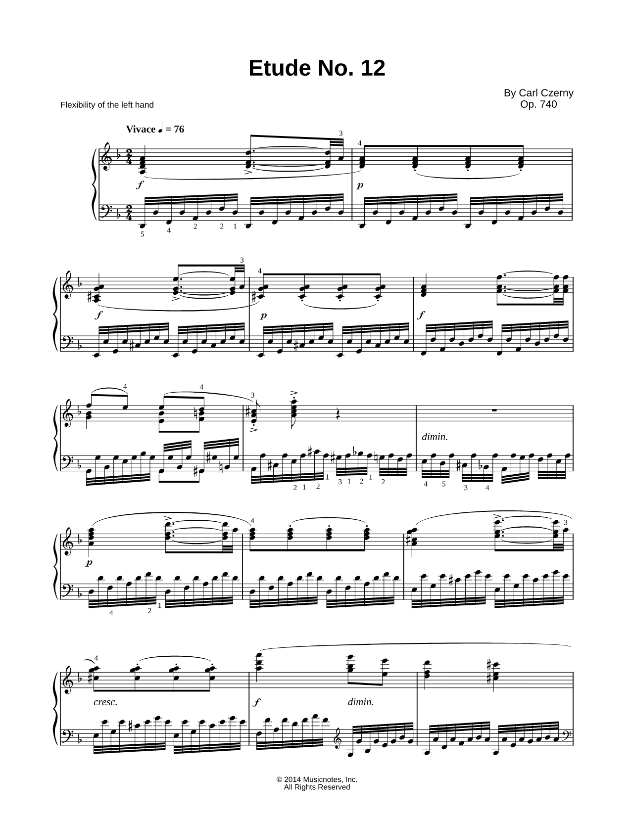 The Art of Finger Dexterity, Op. 740: Etude No. 12