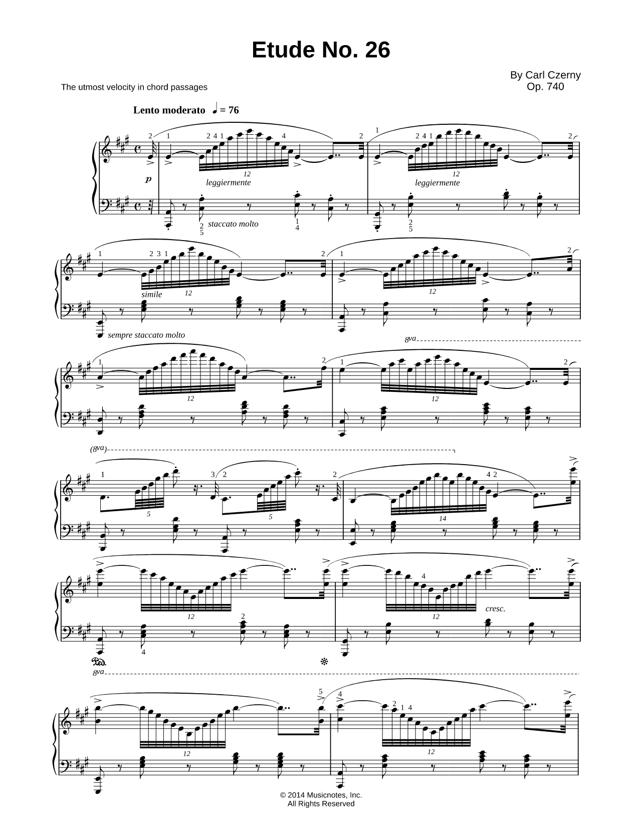 The Art of Finger Dexterity, Op. 740: Etude No. 26
