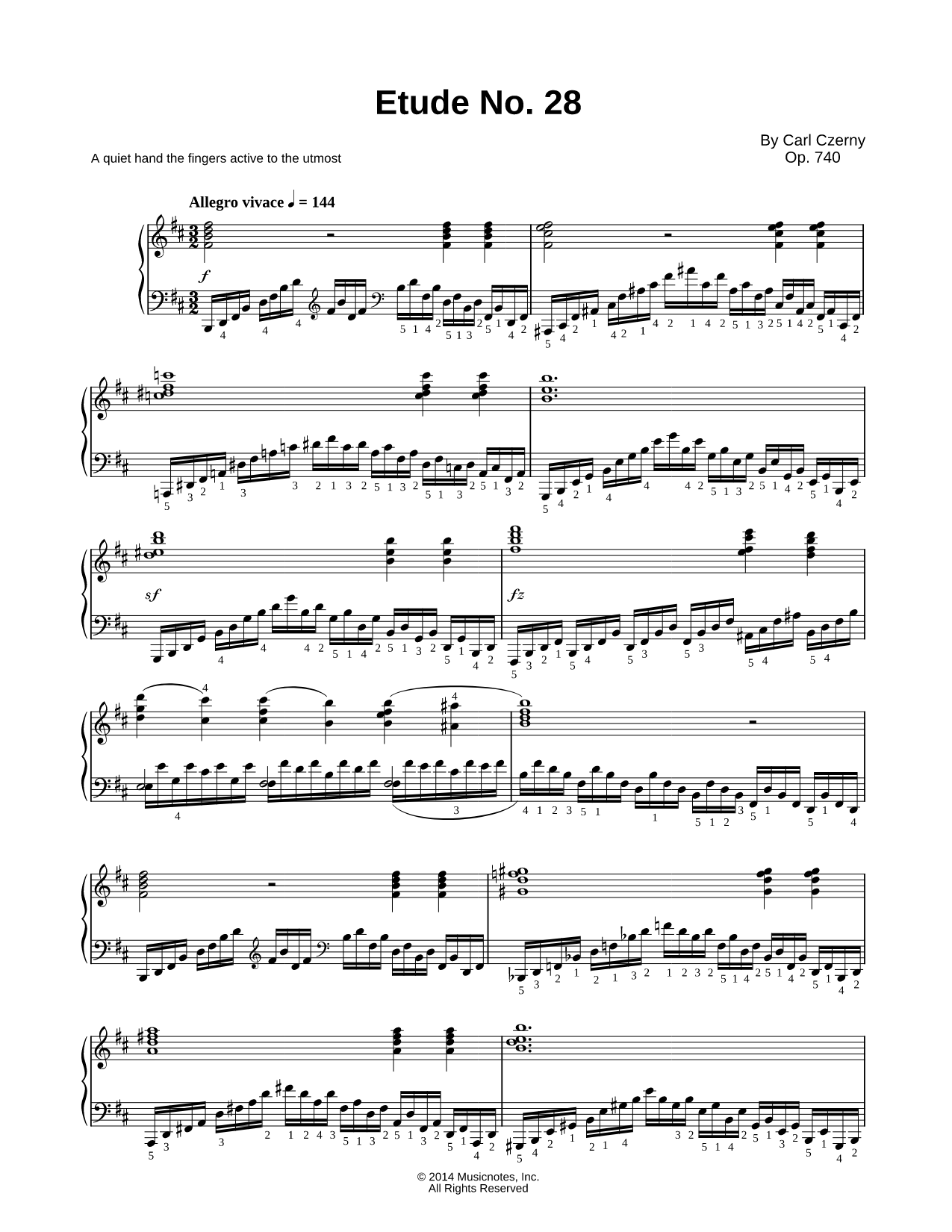 The Art of Finger Dexterity, Op. 740: Etude No. 28