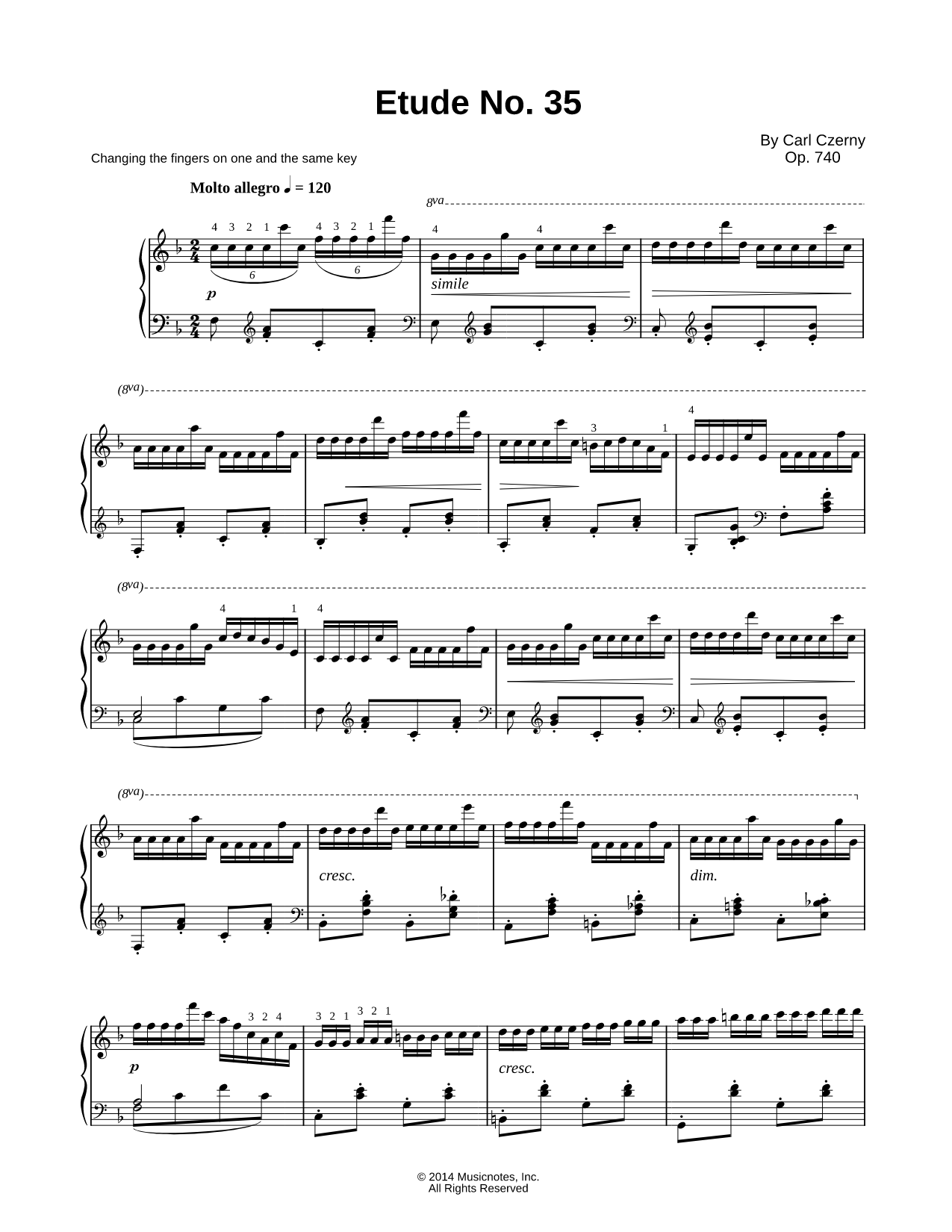 The Art of Finger Dexterity, Op. 740: Etude No. 35