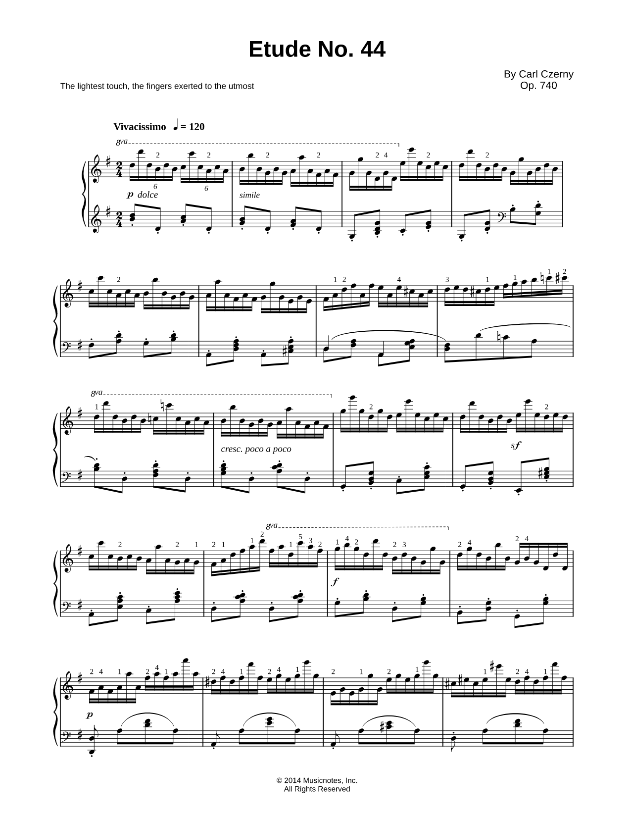 The Art of Finger Dexterity, Op. 740: Etude No. 44