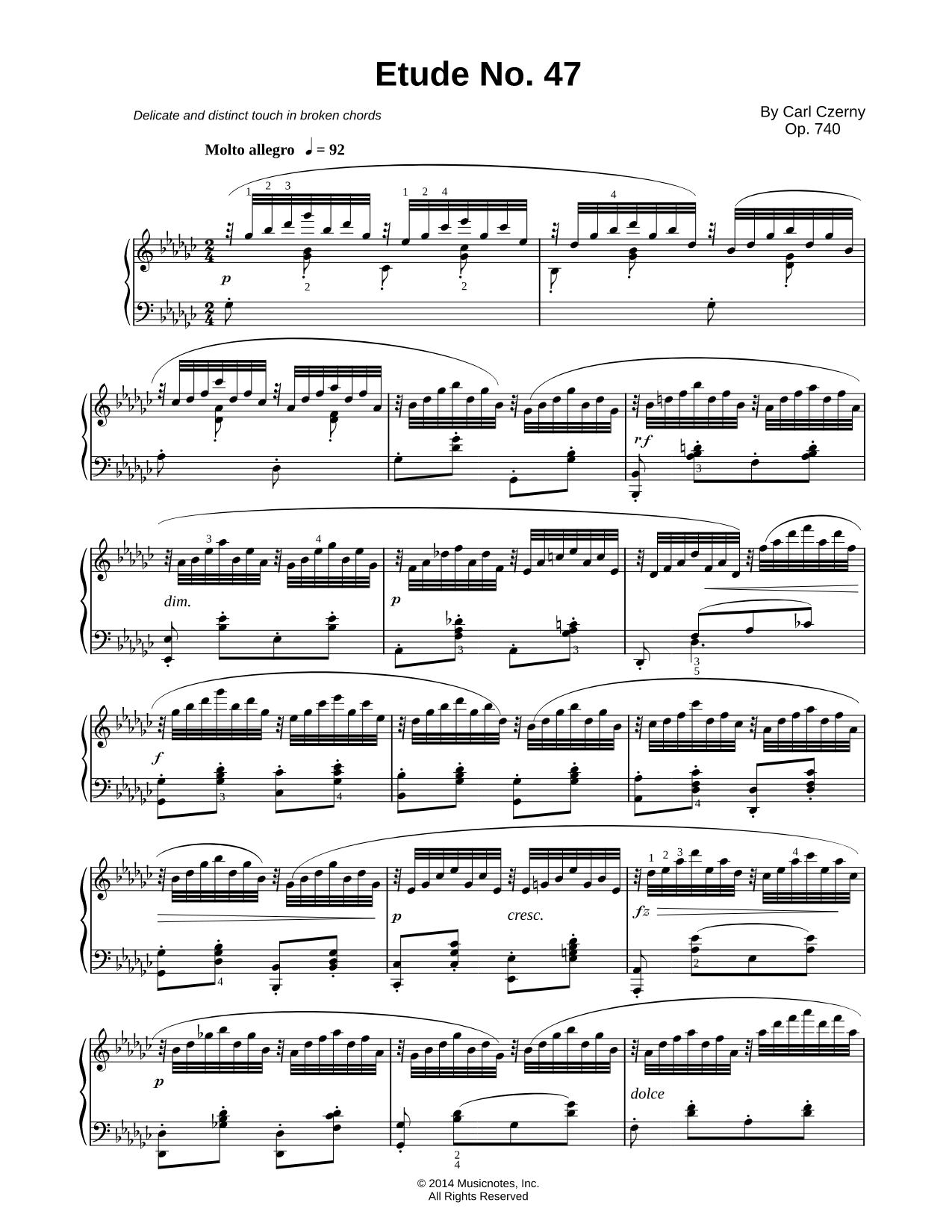 The Art of Finger Dexterity, Op. 740: Etude No. 47