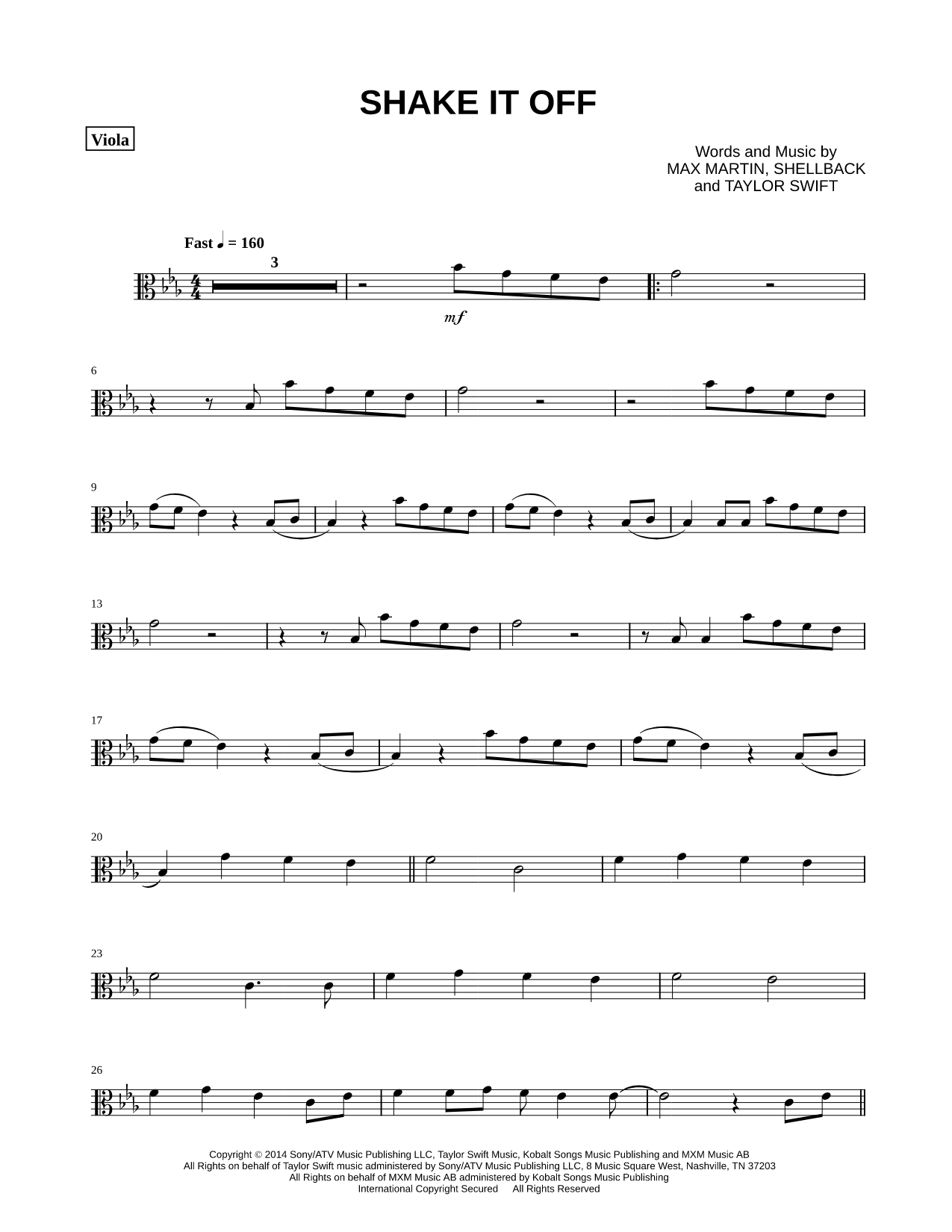 Shake It Off - Viola