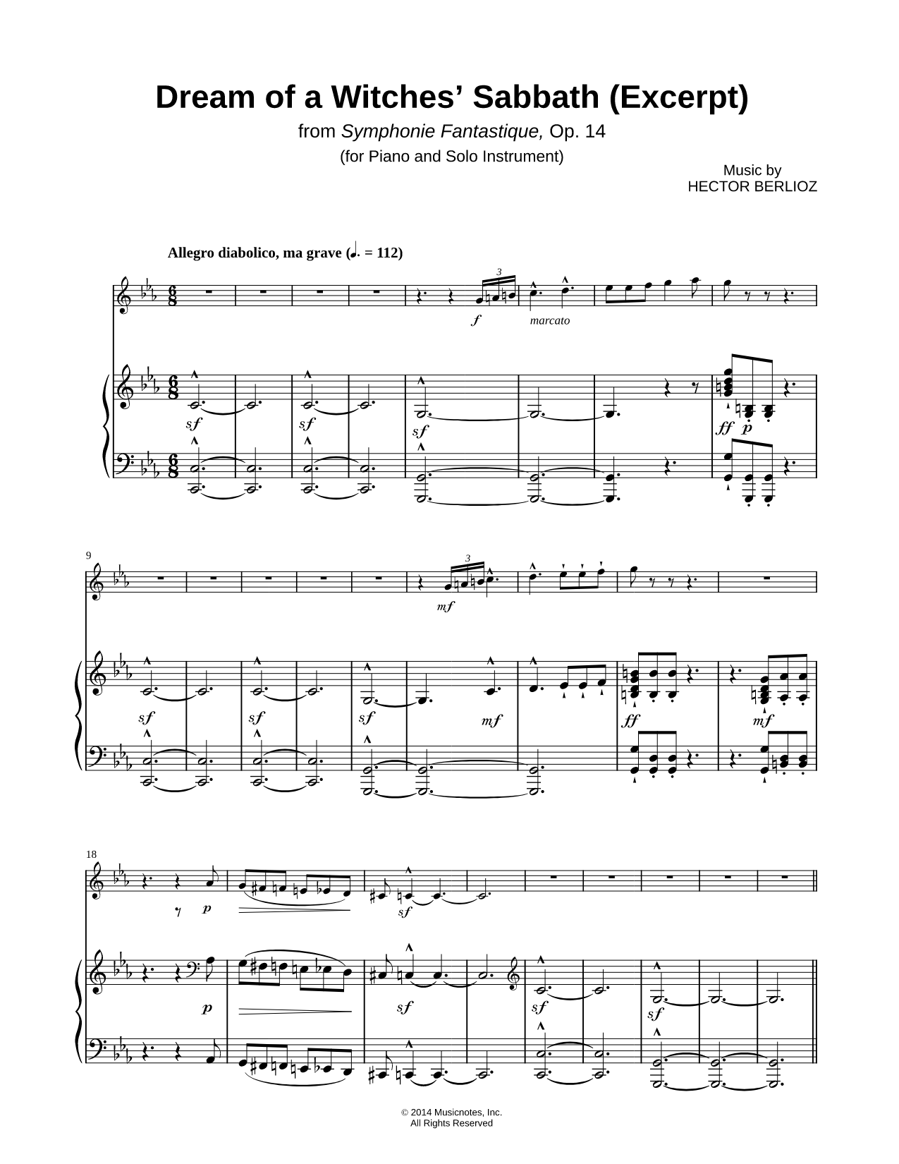 Dream of a Witches' Sabbath (Excerpt) - Piano Accompaniment