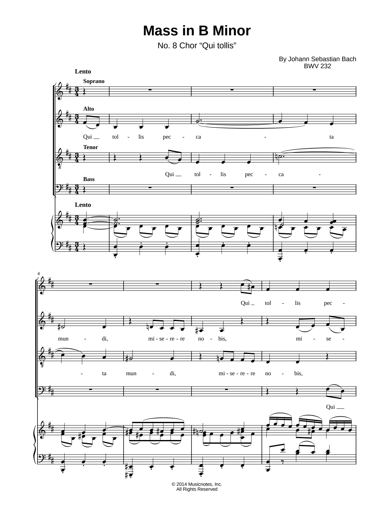 Mass in B Minor: I. Kyrie and Gloria: 9. Qui tollis