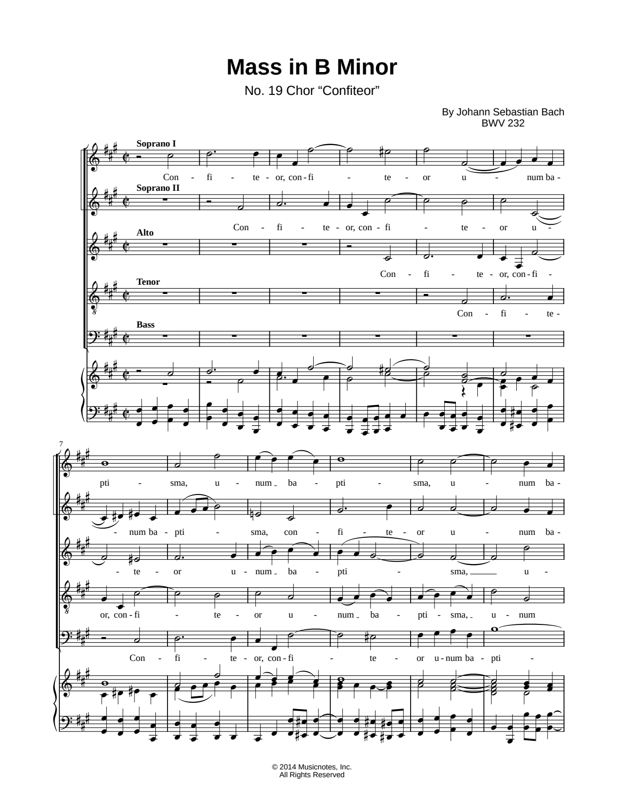 Mass in B Minor: II. Credo: 8. Confiteor