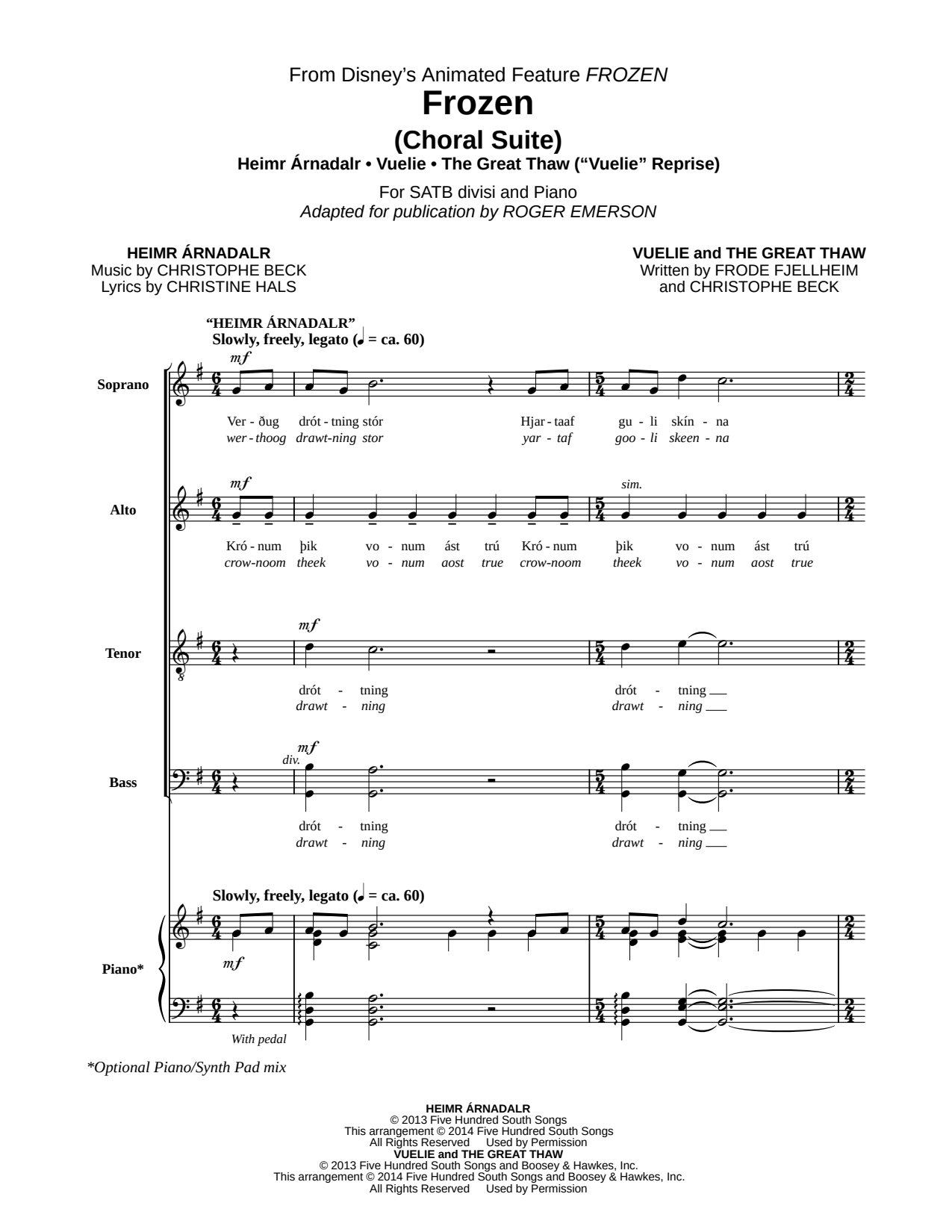 Frozen (Choral Suite)