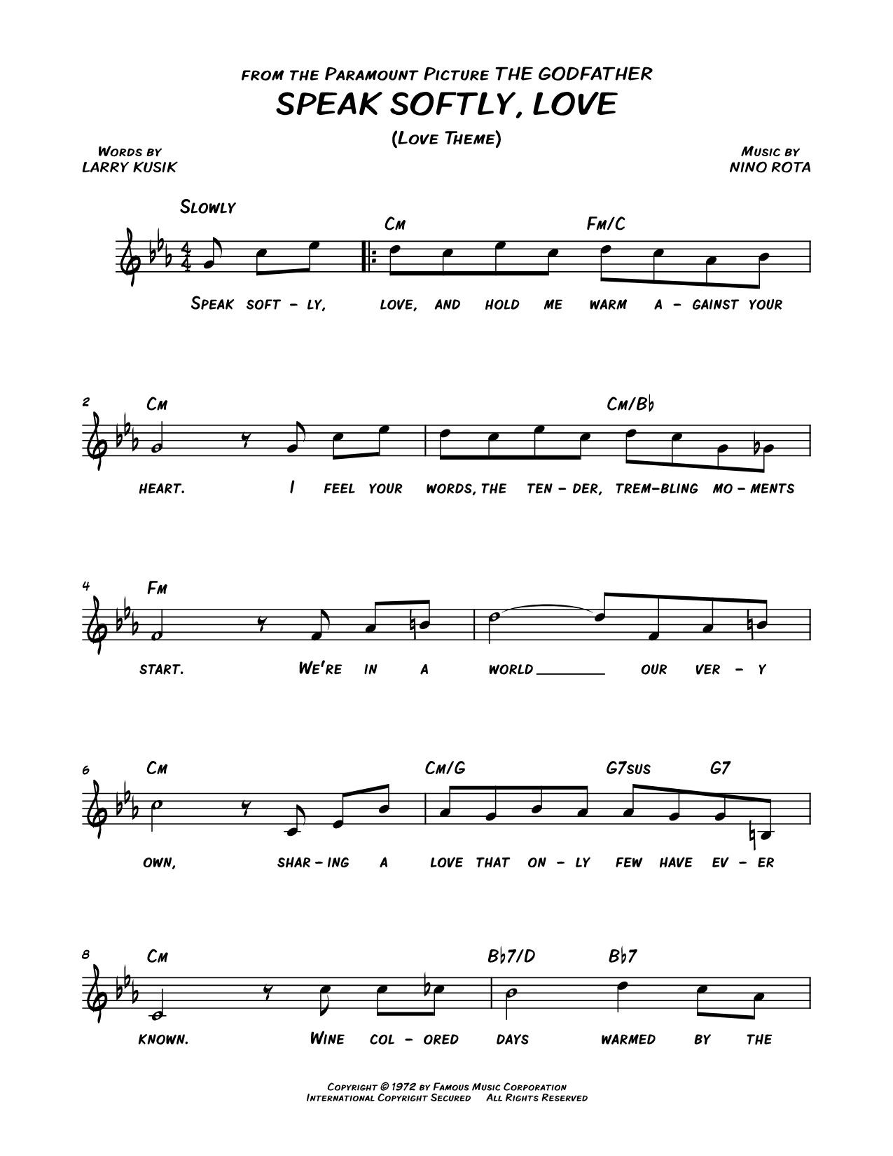 Speak Softly, Love (Love Theme)