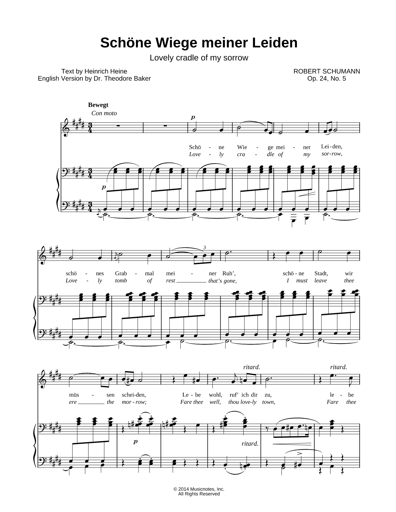 Liederkreis, Op. 24: V. Schöne Wiege meiner Leiden