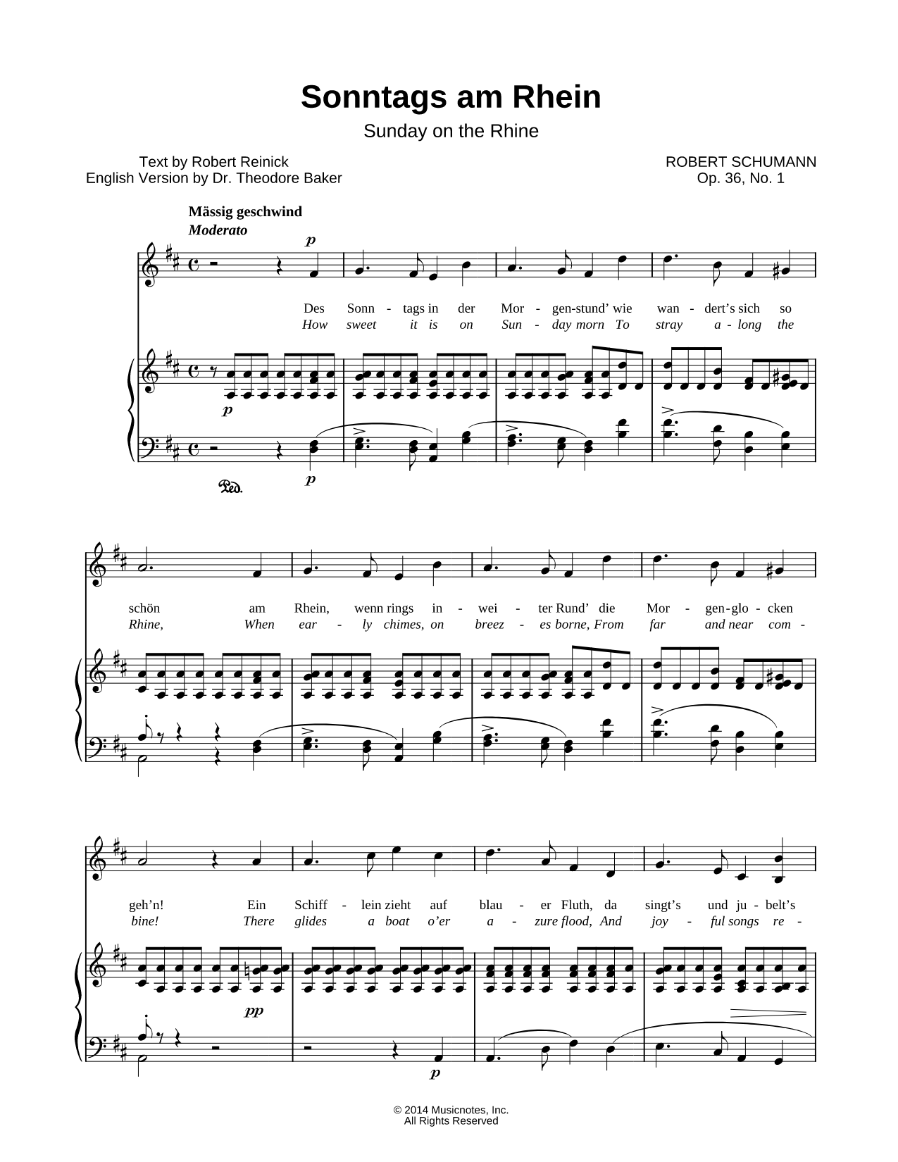 6 Gedichte, Op. 36: I. Sonntags am Rhein