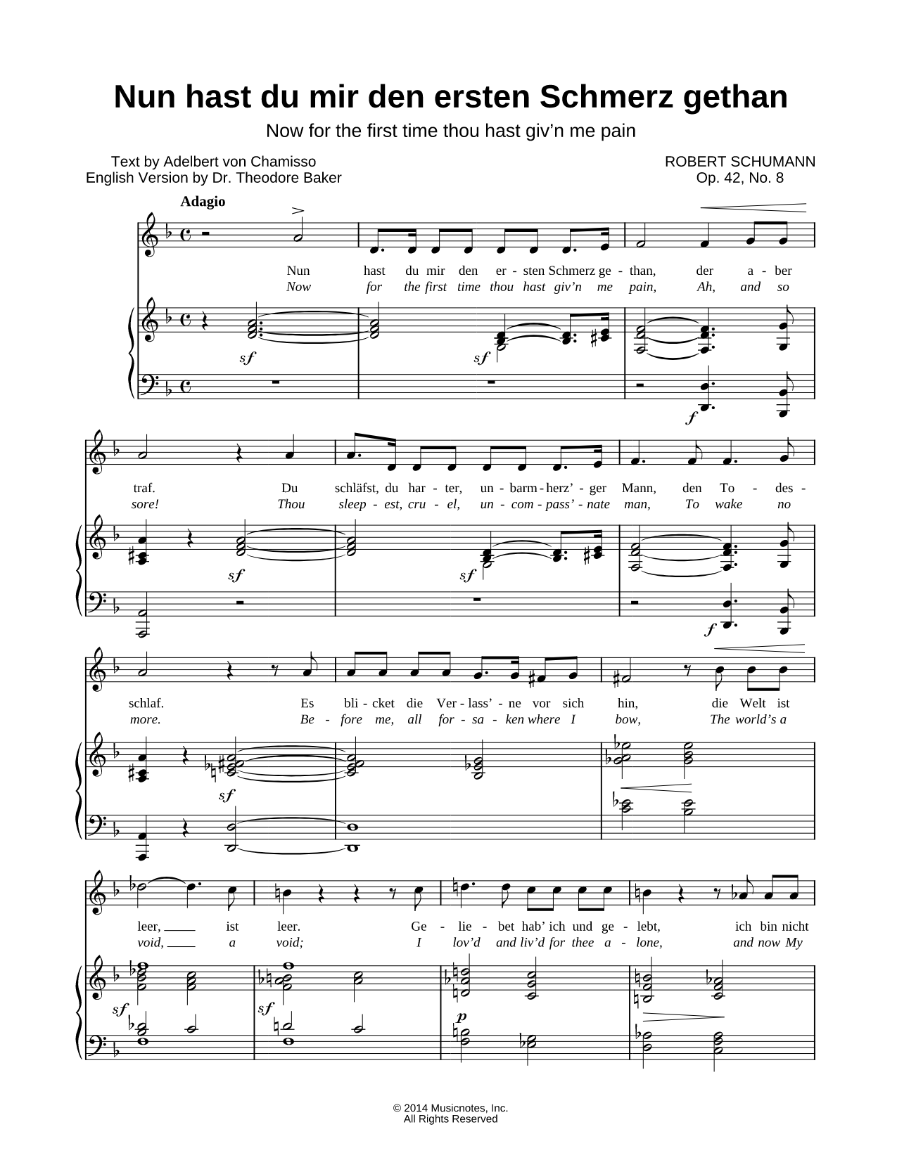 Frauenliebe und -leben, Op. 42: VIII. Nun hast du mir den ersten Schmerz gethan