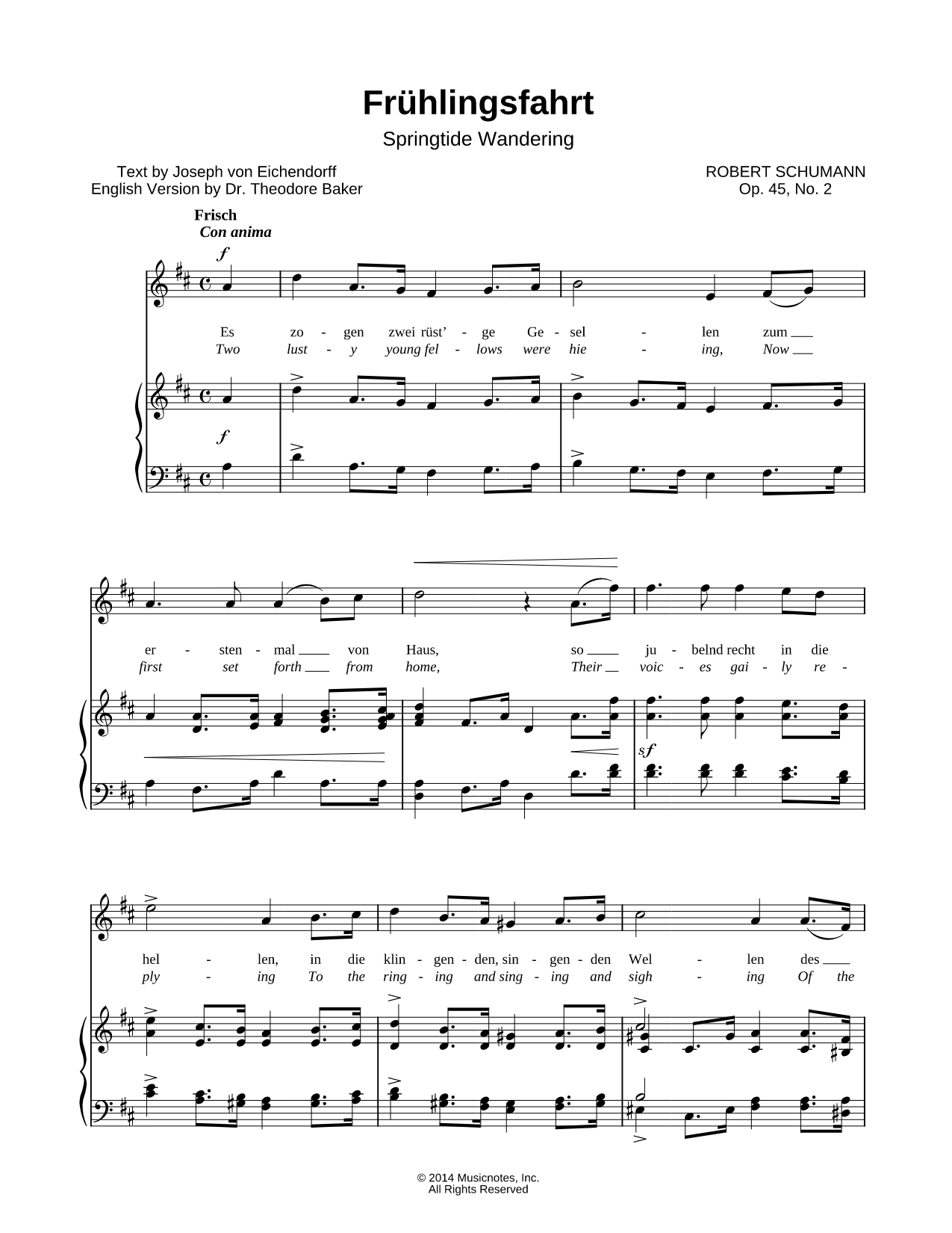 Romanzen und Balladen, Vol. 1, Op. 45: II. Frühlingsfahrt
